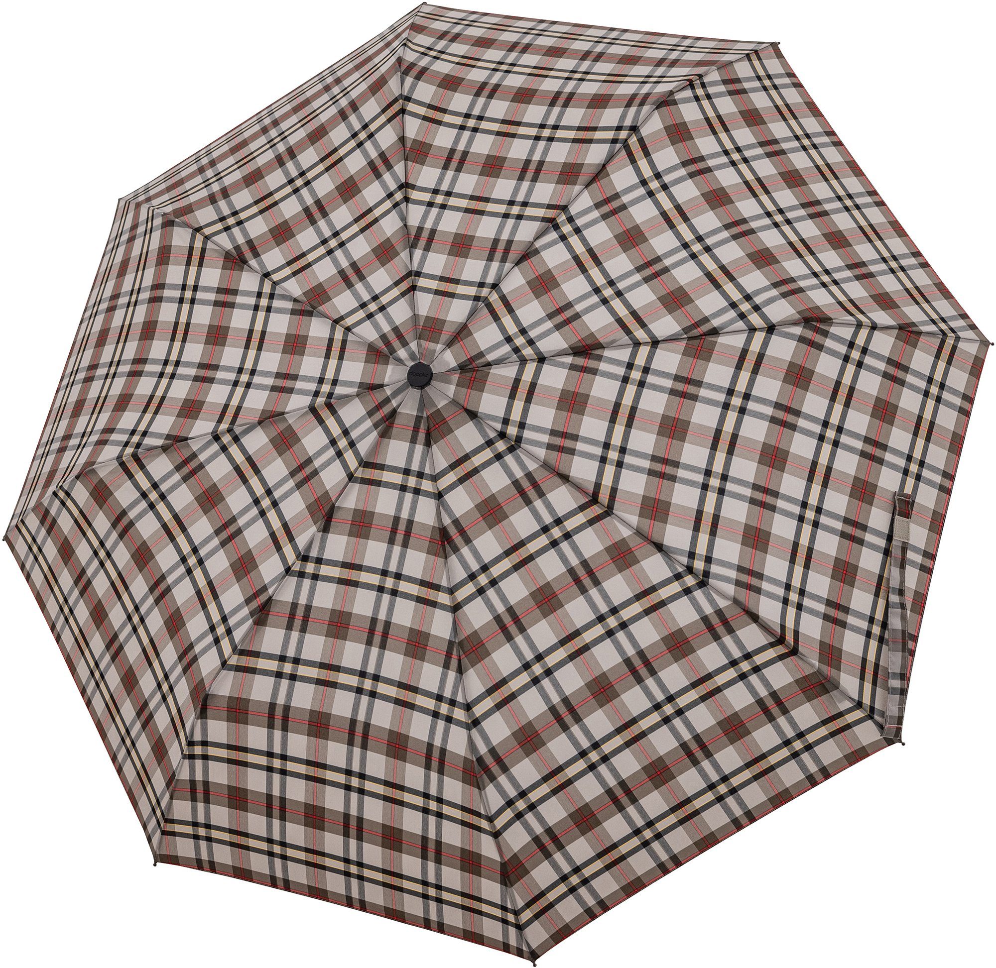 Damen Regenschirme doppler® Taschenregenschirm Carbonsteel Magic, Karo Beige