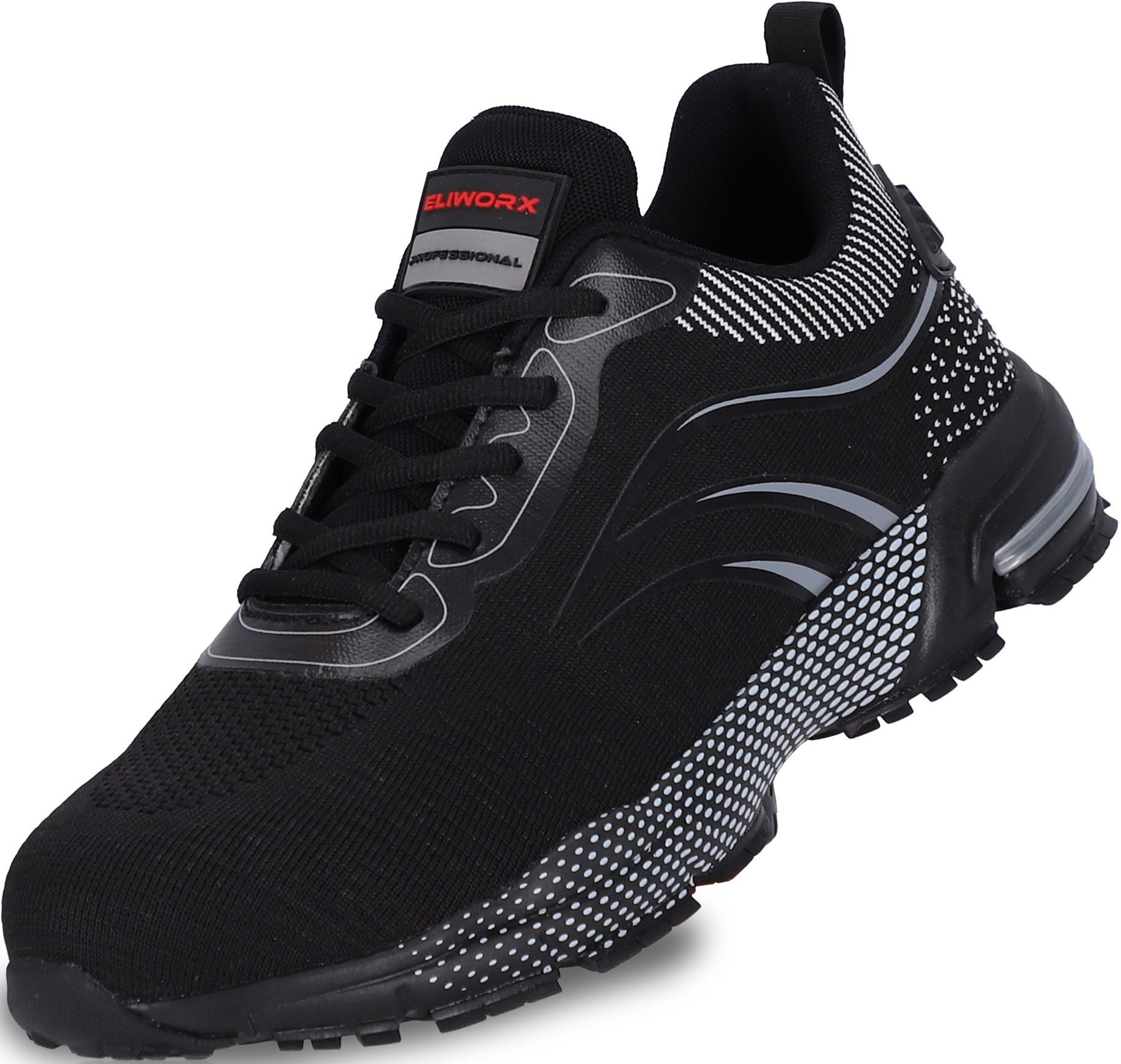 ELIWORX S1 PL Schuh mit Stahlkappe, Atmungsaktives Mesh - Arbeitsschuhe Herren Sicherheitsschuh Durchtrittsichere Zwischensohle aus Kevlar, besonders rutschhemmend