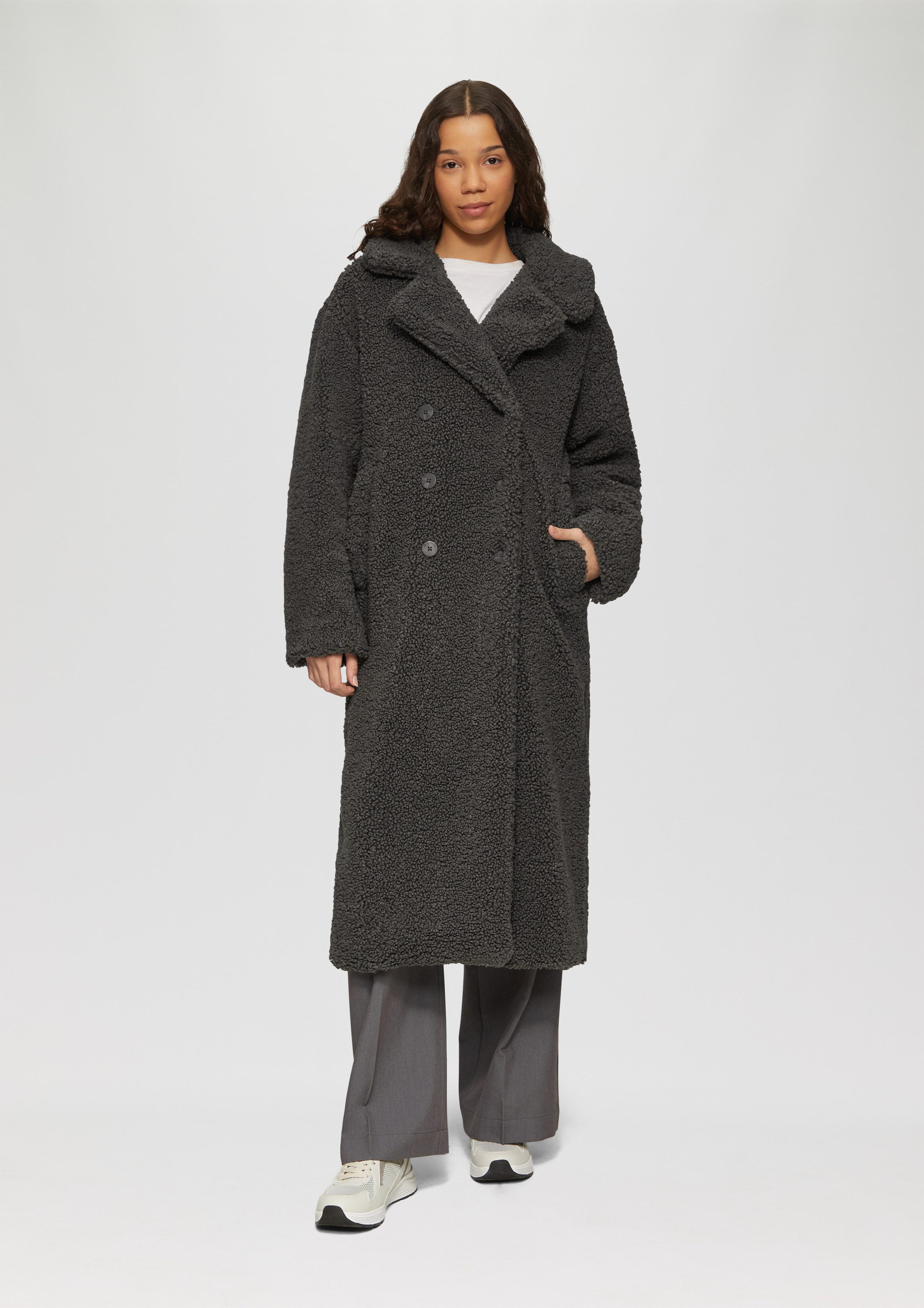 QS Wintermantel Outdoor-Mantel Teddymantel im Loose Fit günstig online kaufen