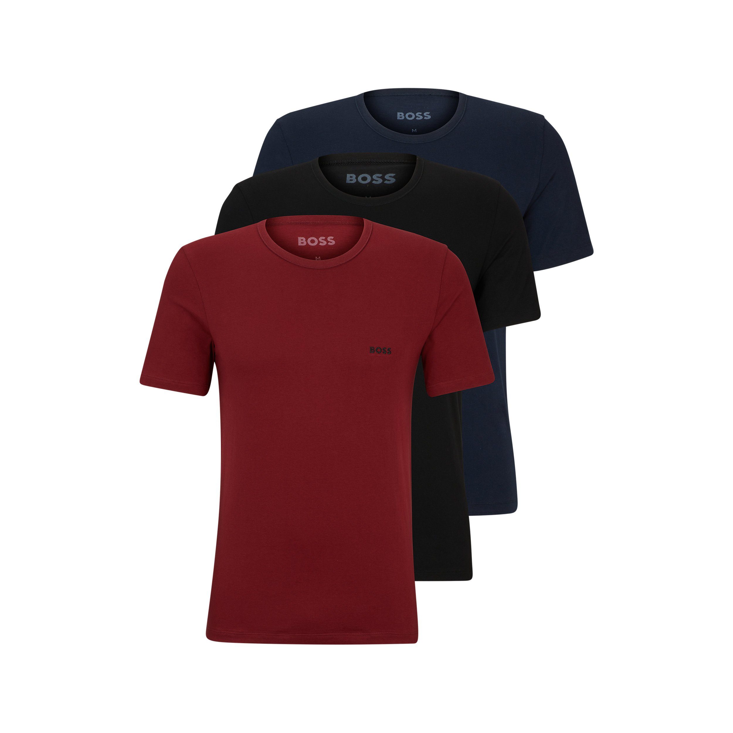 BOSS Unterziehshirt Classic Crew Neck T-Shirt 3P Regular Fit Pure Cotton (Packung, 3-St., 3er-Pack) figurnaher Schnitt - aus reiner Baumwolle - mit Logo-Stickerei