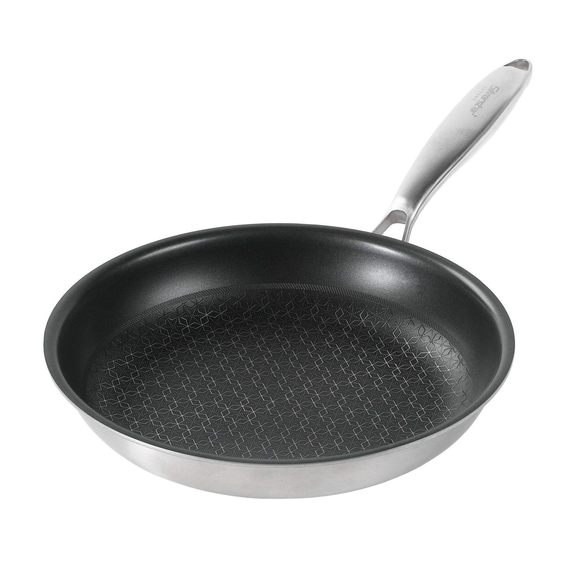 STONELINE Bratpfanne Silverstar® Edelstahlpfanne 24 cm mit Antihaftbeschichtung für, Aluminium, Edelstahl (1-tlg), Edelstahl, für scharfes Anbraten