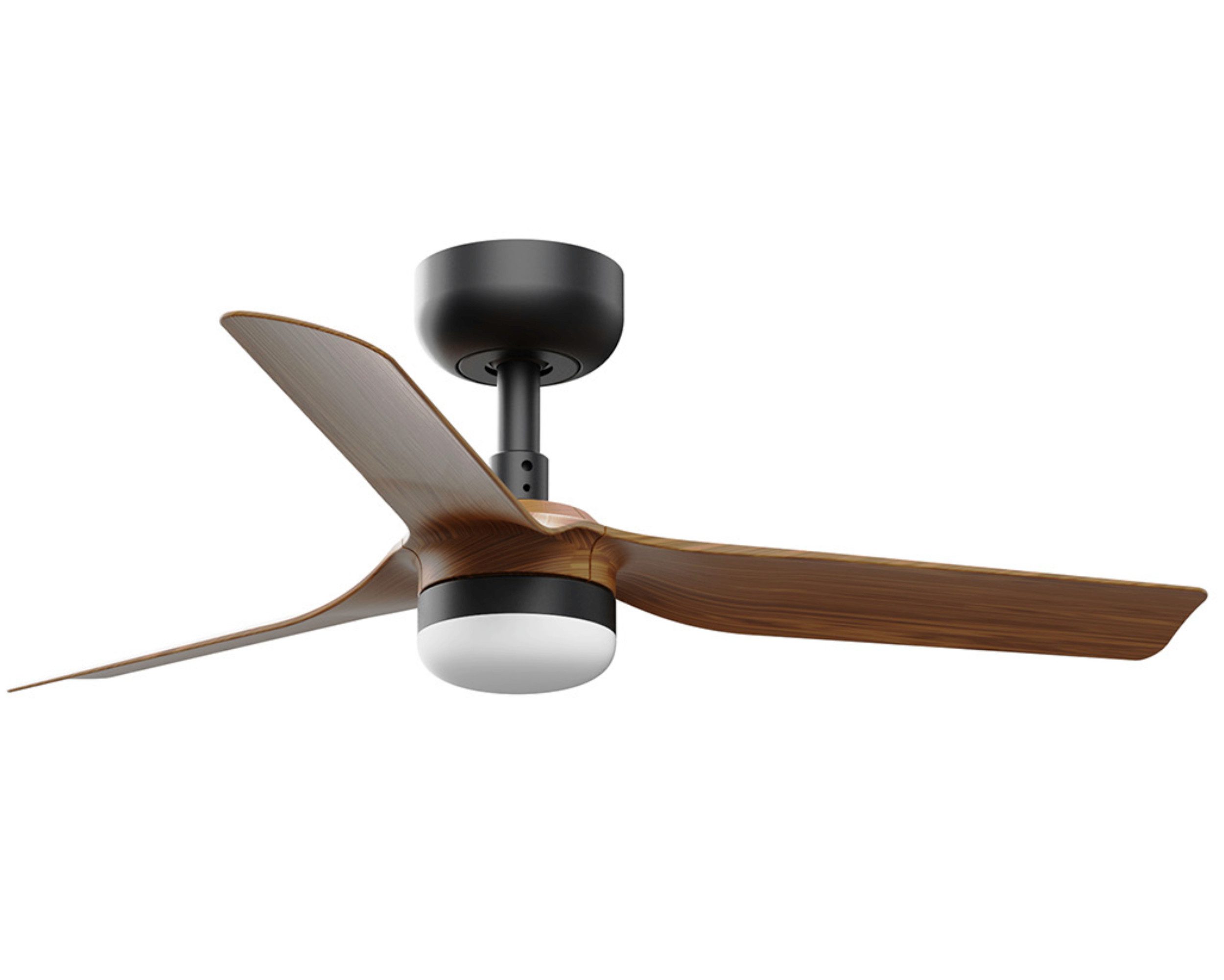 FARO Barcelona Deckenventilator DC Deckenventilator Mini Punt S SW-NB mit LED, Leuchtfarbe einstellbar