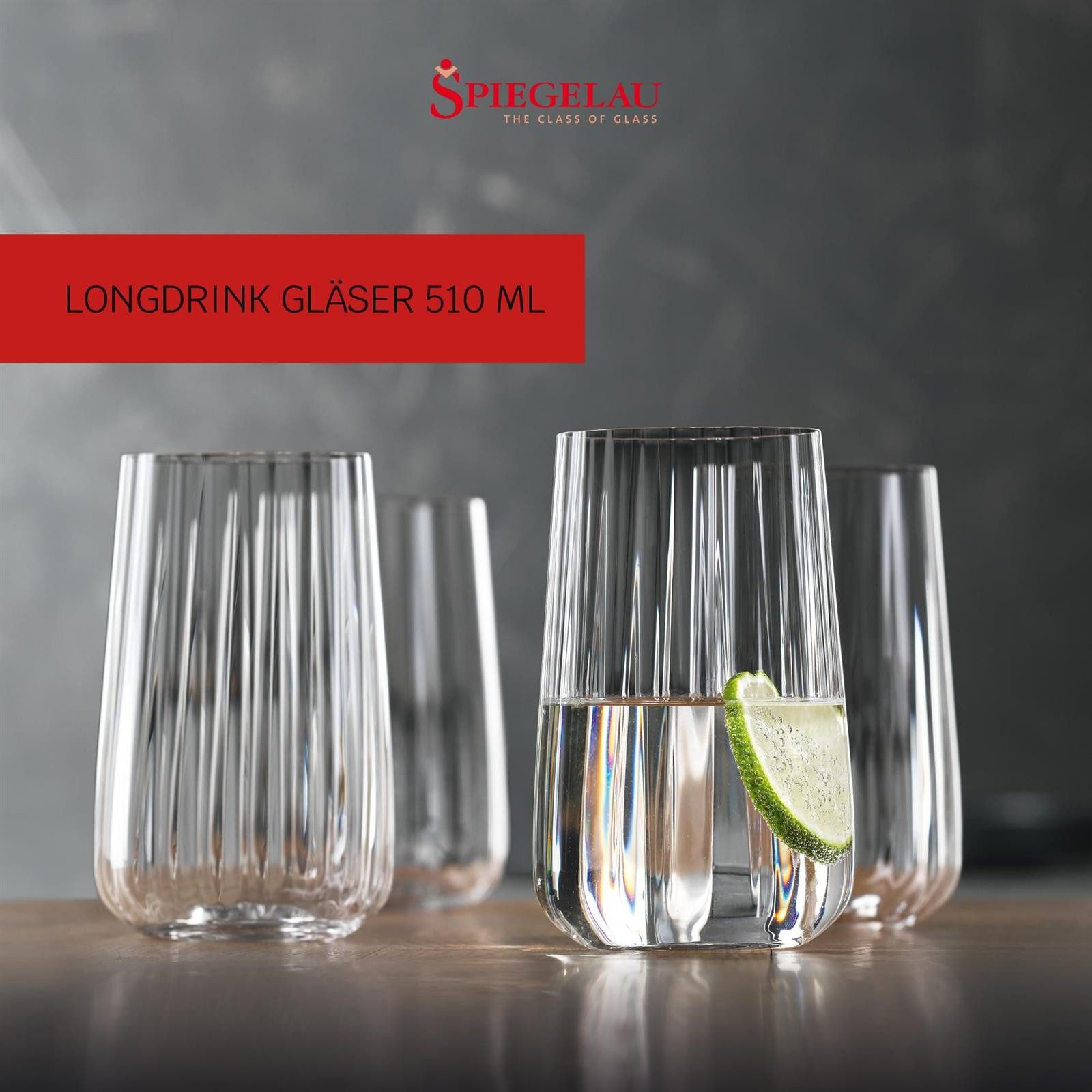 SPIEGELAU Longdrinkglas Lifestyle Longdrinkgläser 510 ml 12er Set, 12-tlg., Glas