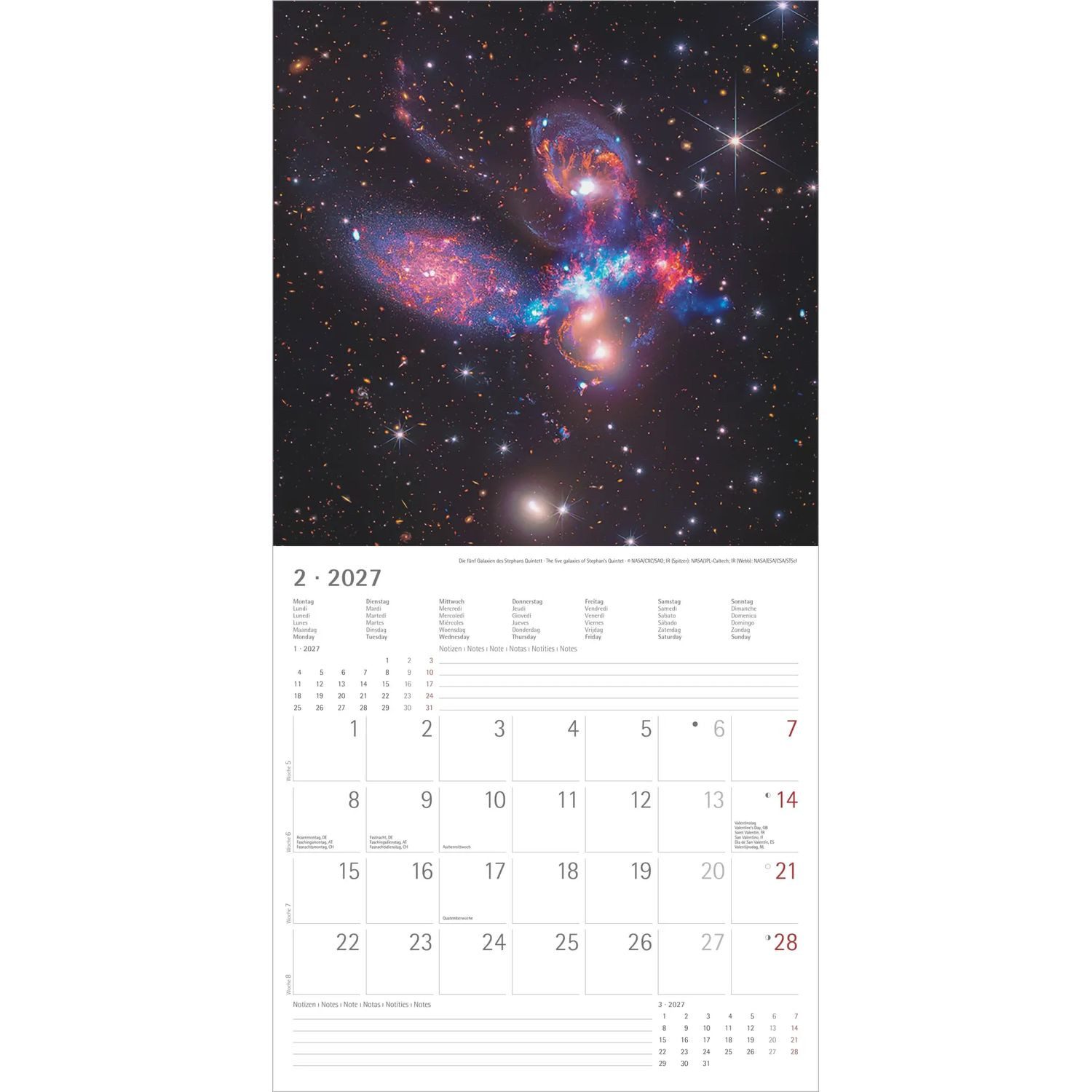 NEUMANN Wandkalender Space 2027