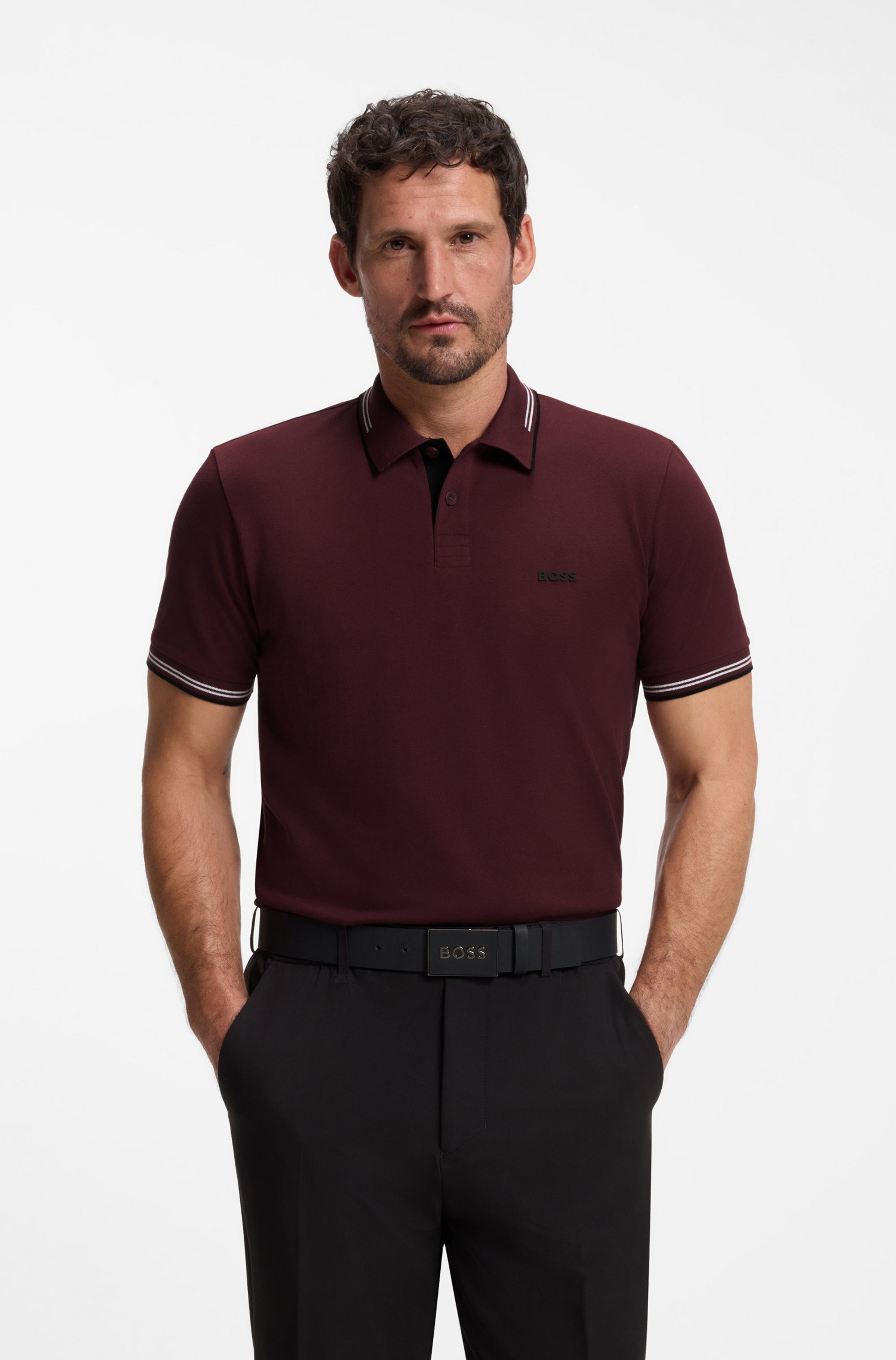 BOSS GREEN Poloshirt Paul Slim Fit Stretch-Baumwoll-Pique mit Polokragen