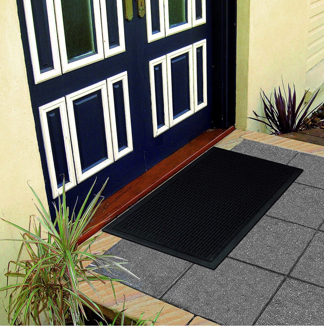 wohnTRAUM24 Fußmatte Fußmatte außen rutschfest 45 x 70 cm – Schmutzfangmatte für Haustür, Schmutzfangmatte für Haustür,Flur,Balkon&Terrasse für Innen und Außen – Bild 2 von 5