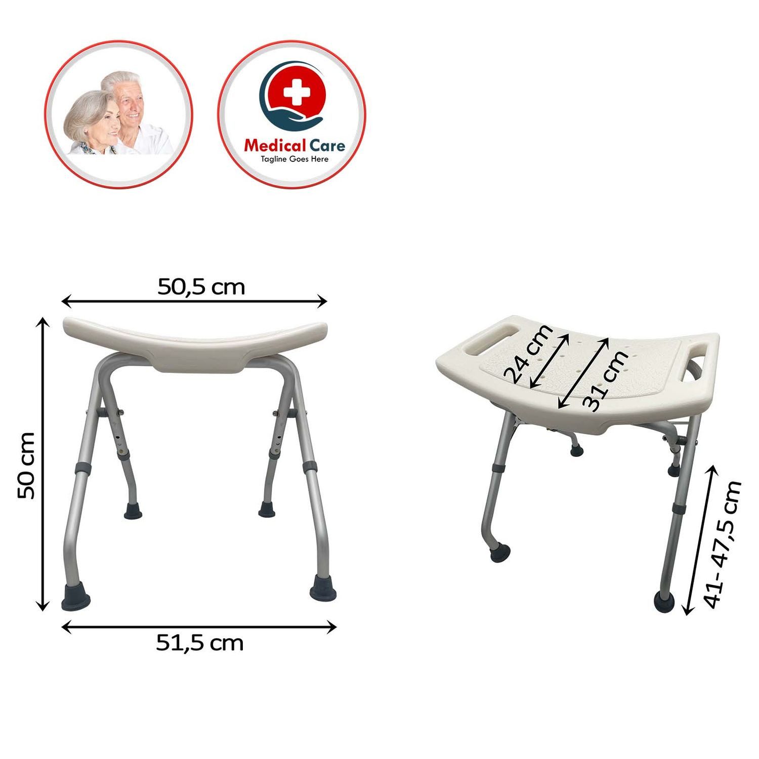 WENKO Badhocker WENKO Duschhocker Bad Hocker 120 kg Senioren Sitz Helfer Duschstuhl