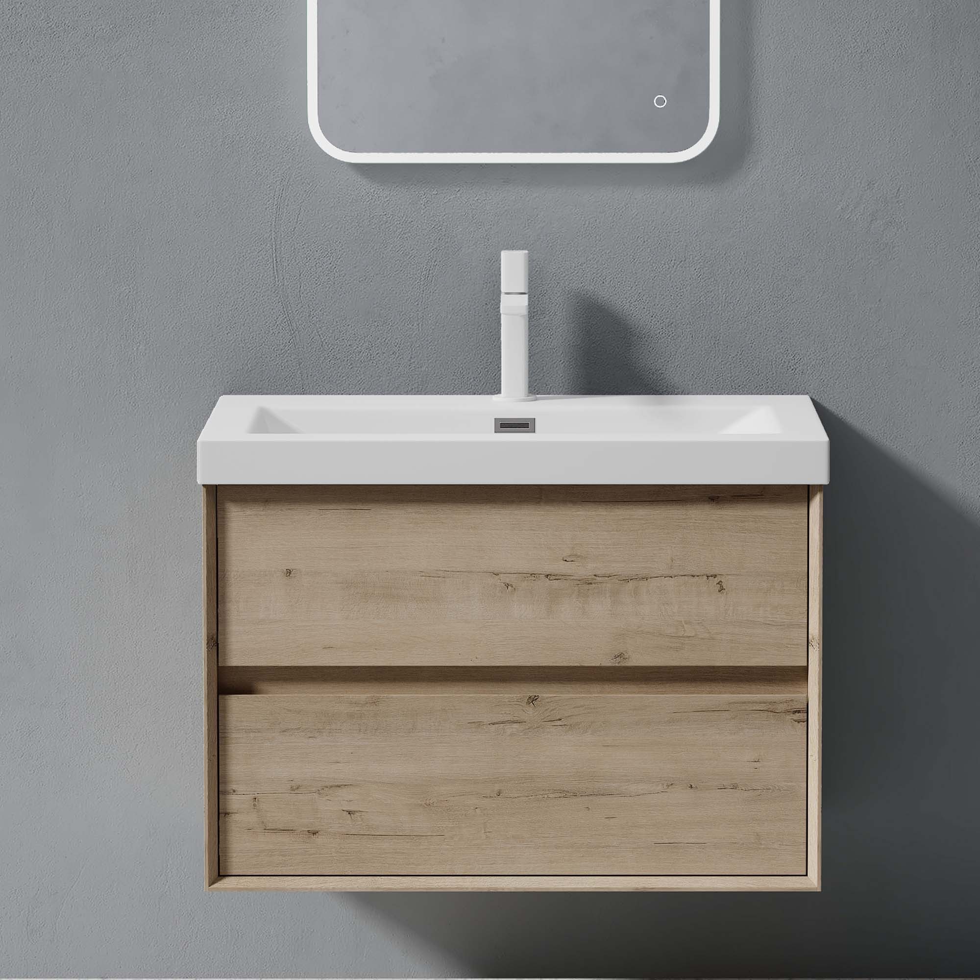 doporro Badmöbel-Set Badmöbel Set Badezimmermöbel Badezimmer Mineraguss Waschbecken Rimo