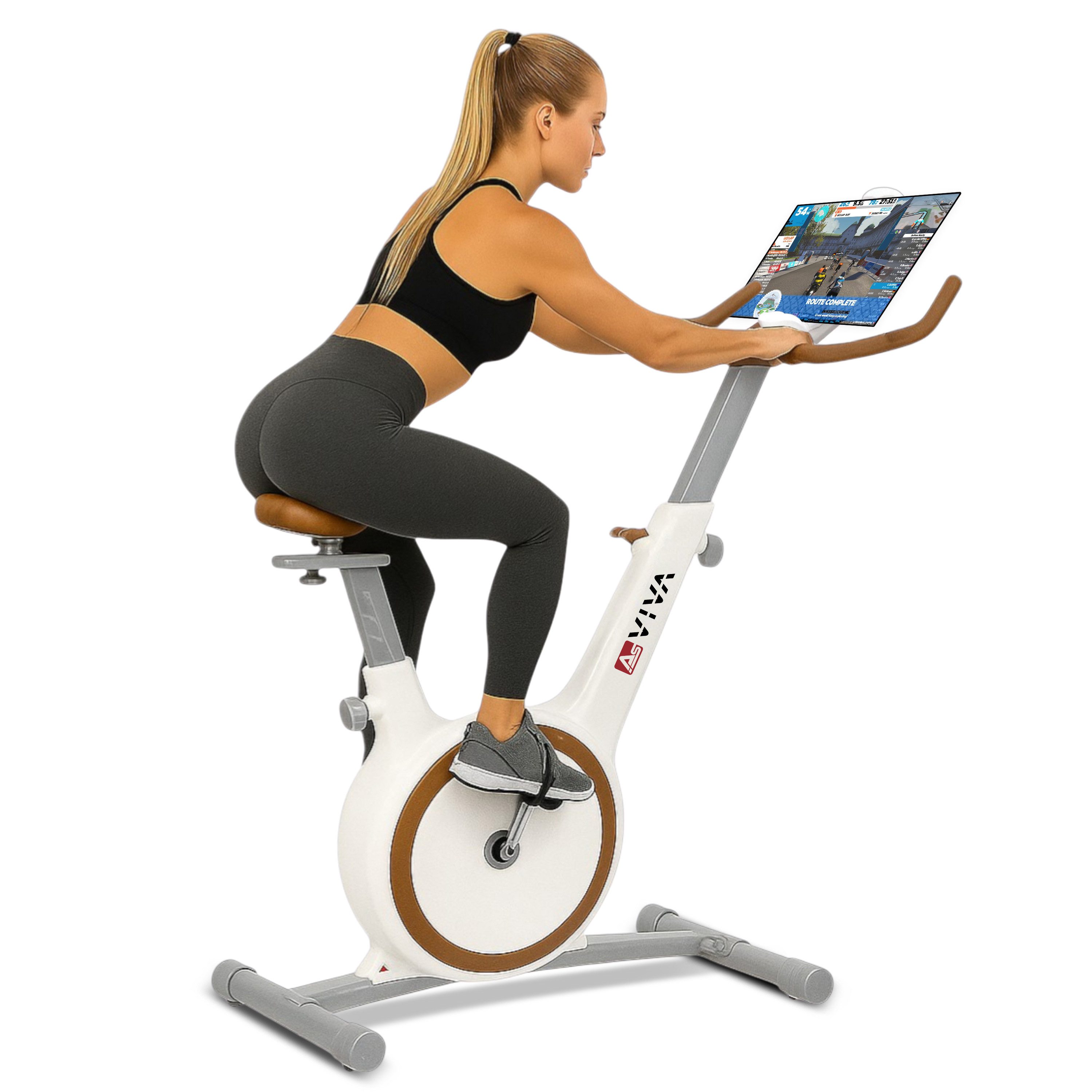 AsVIVA Heimtrainer H12 Indoor Fahrrad mit 32 Widerstandsstufen, Leise, Bluetooth, Fitness-Apps, Halterung, Smart