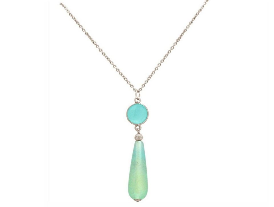 Opal Steinen 925 silber Anhänger Halskette 50,8 cm Kette 