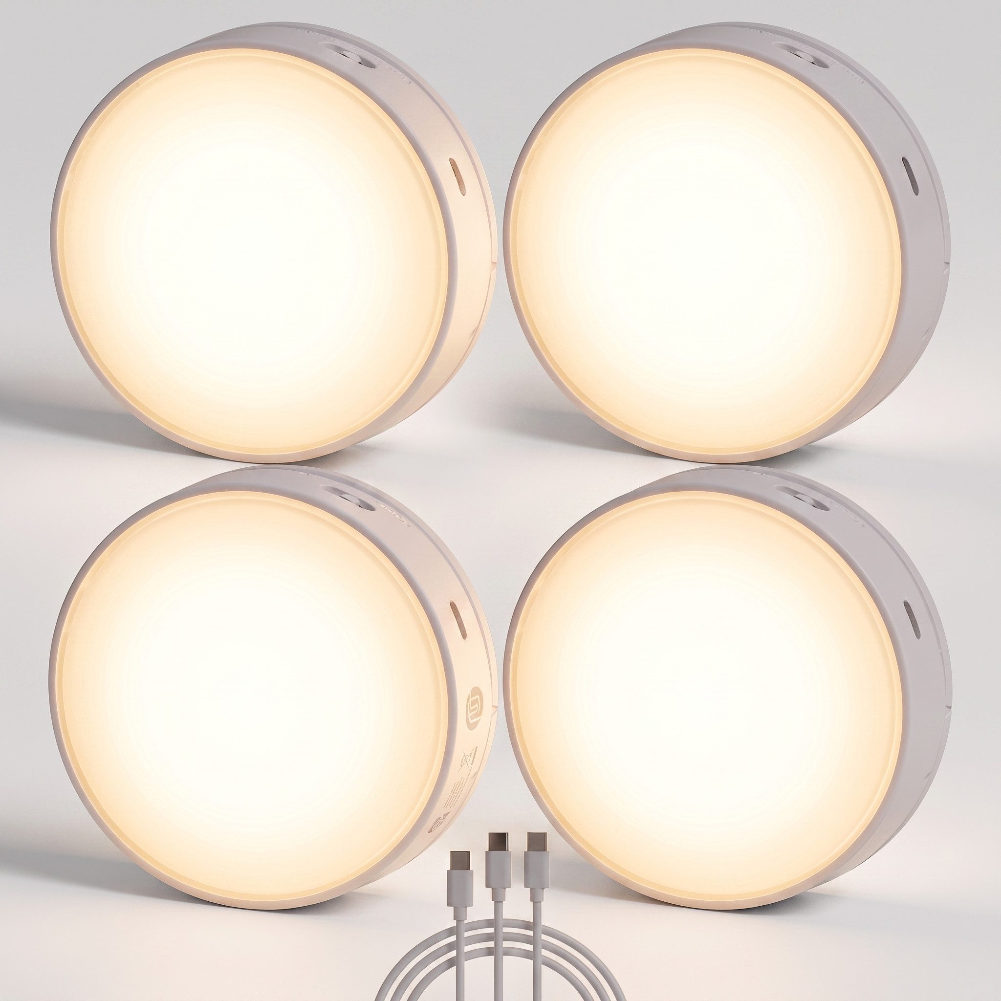 Northpoint LED Unterbauleuchte Akku Schranklichter Akzentbeleuchtung Spots 4er-Set, Bewegungsmelder