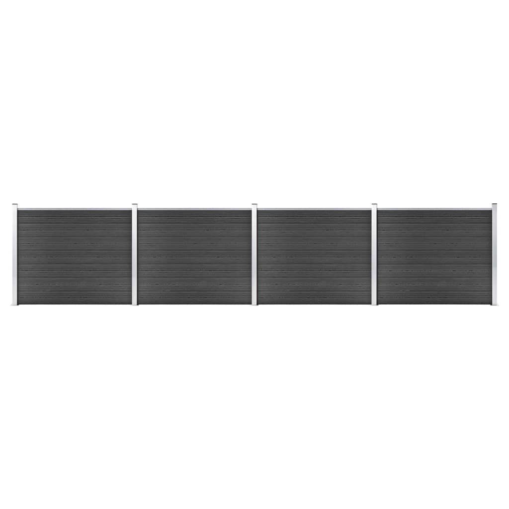 vidaXL Gartenzaun Zaunelement Set WPC 699x146 cm Grau, (1-St)