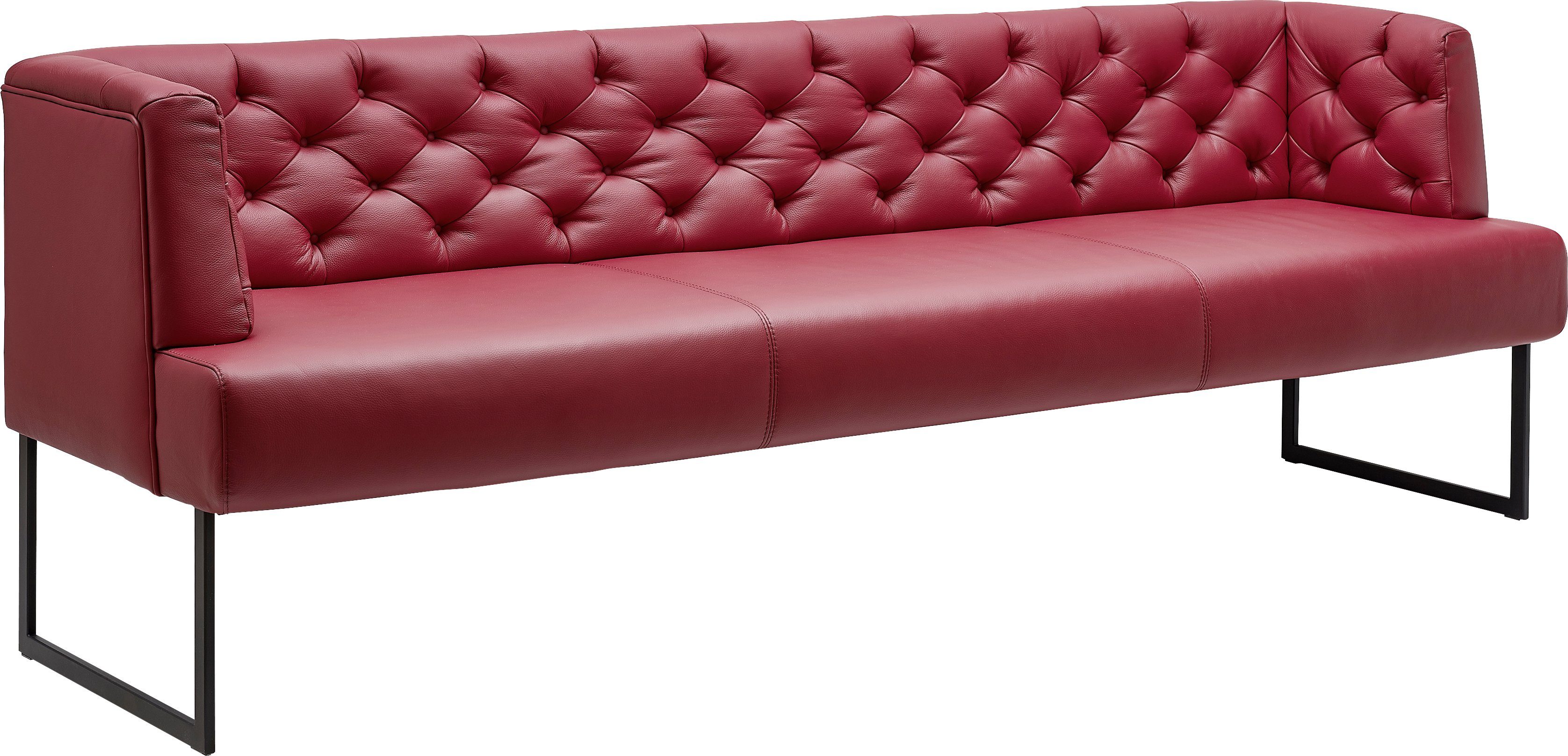K+W Komfort & Wohnen Polsterbank Creso, im modernen Chesterfield-Look, mit schwarzen Kufenfüßen. Reduzierter Preis € 2.335,50. Unverbindliche Preisempfehlung € 2.749,00
