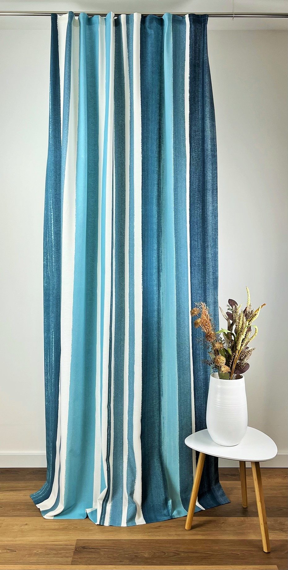 novumfix Gardine Dekoschal "Strand" blau-weiß gestreift günstig online kaufen