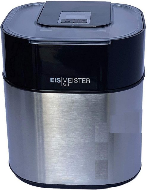 JUNG Eismaschine EISMEISTER 5in1 Eismaschine, 4 Personen, Speiseeismaschine Eisbereiter, 1,50 l, 9,50 W, Speiseeismaschine, Eis selber machen Frozen Joghurt, Speiseeisbereiter