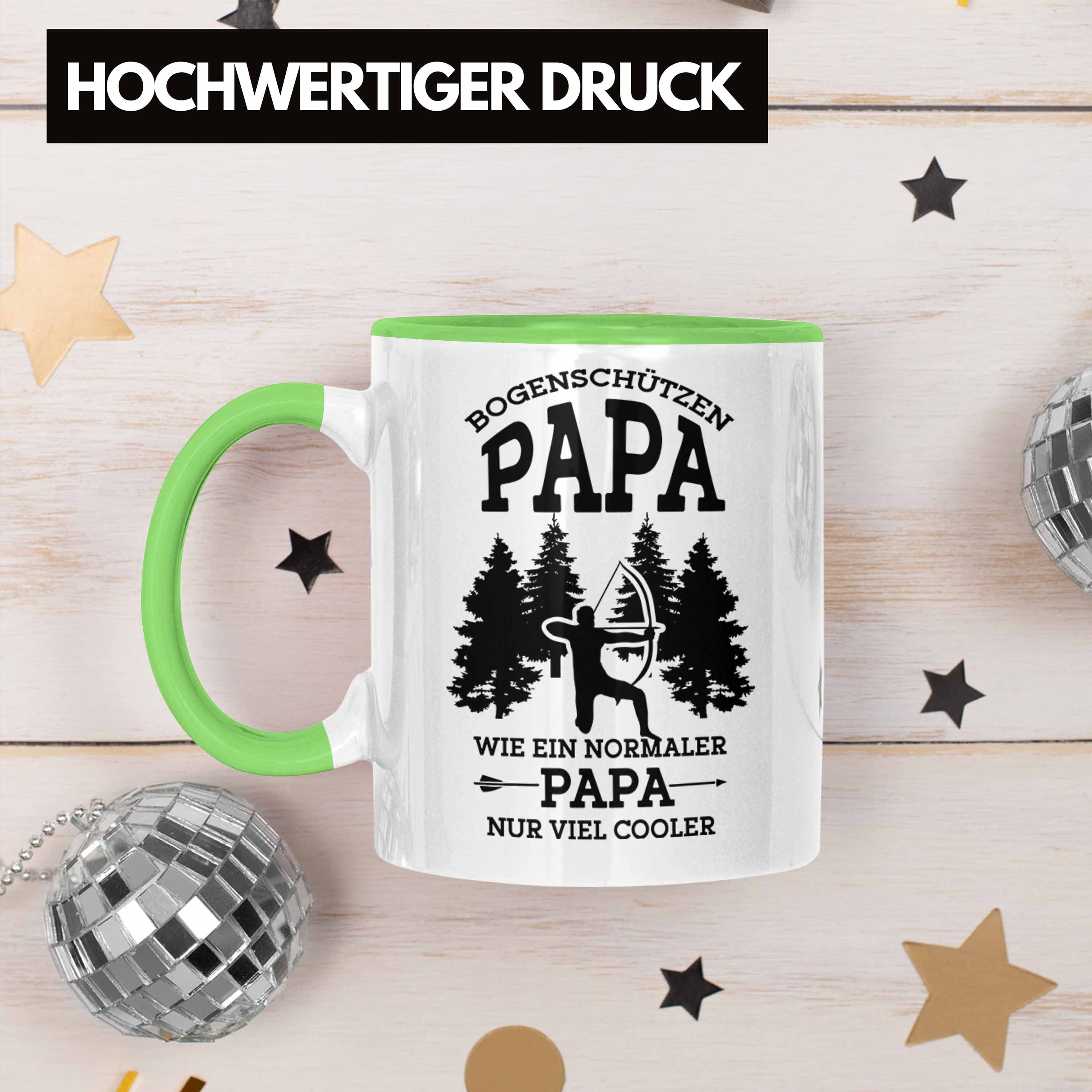 Vatert Grün Trendation Geschenkidee Papa Bogenschütze Bogenschießen für Lustige Tasse Tasse