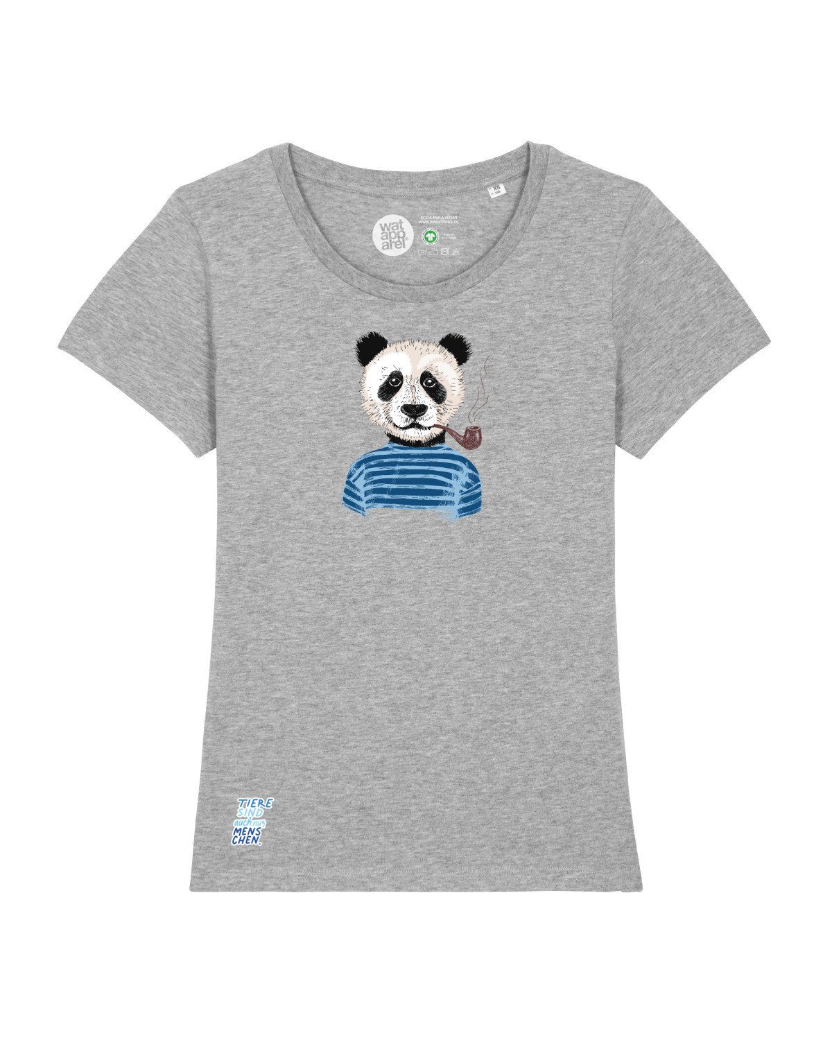 wat? Apparel grau Panda meliert Print-Shirt (1-tlg)