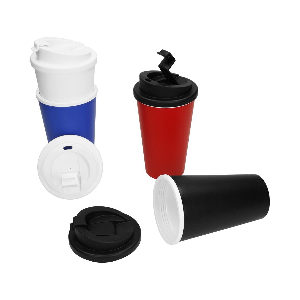 elasto Coffee-to-go-Becher Thermobecher 350ml isolierter Mehrweg Kaffeebecher, Isolierbecher, Teebecher, Coffee Mug, Heißgetränke, Made in Germany