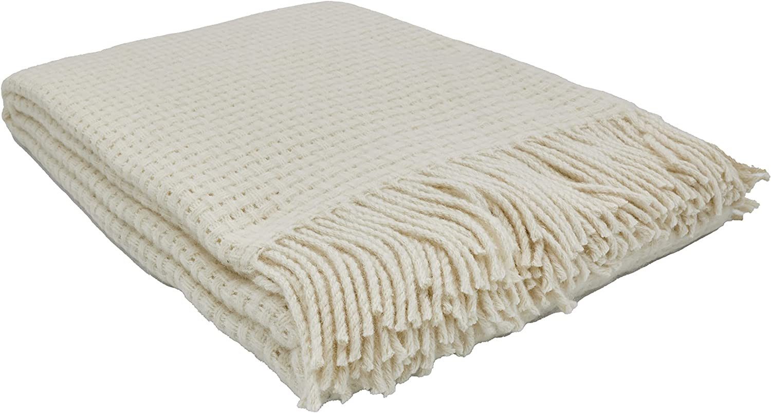 Wolldecke Fair De Luxe Wolle pur Decke, 80% Merinowolle, Beige, Heinrich Glaeser Nachf. GmbH