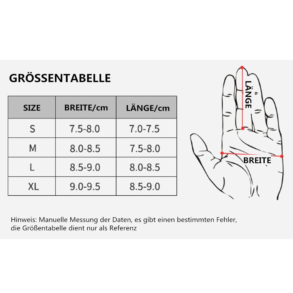 MAEREX Touchscreen Anti-Rutsch Winter Handschuhe -40℃ bis Wasserdicht Skihandschuhe Grau(L)