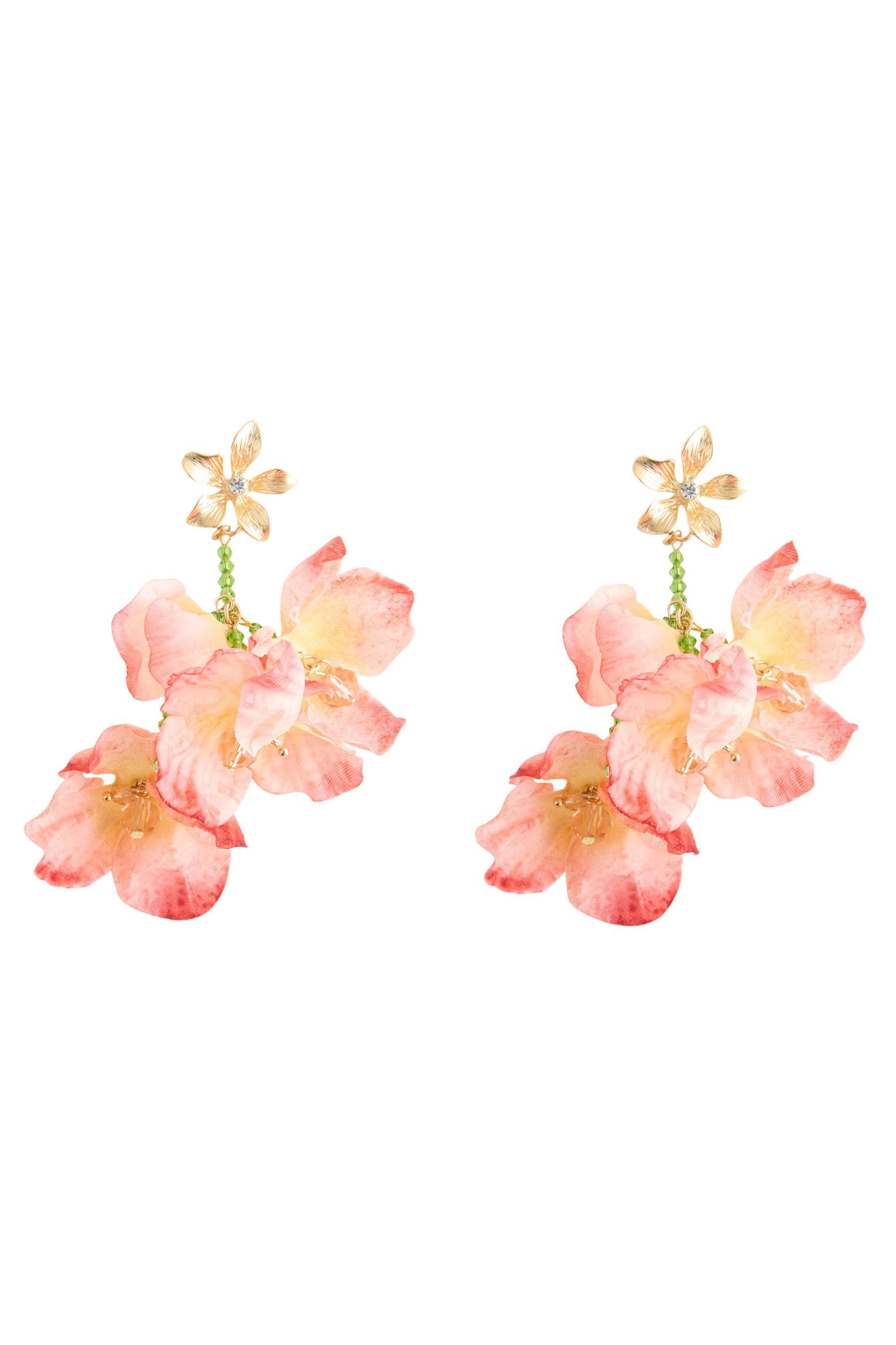 Paar Ohrhänger Ohrringe mit Blumenanhängern