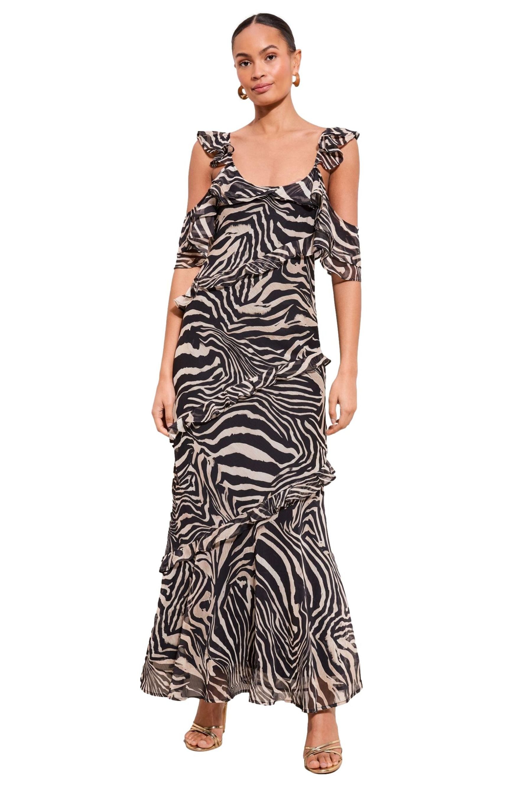 Midikleid Friends Like These Bardot-Midikleid aus Chiffon