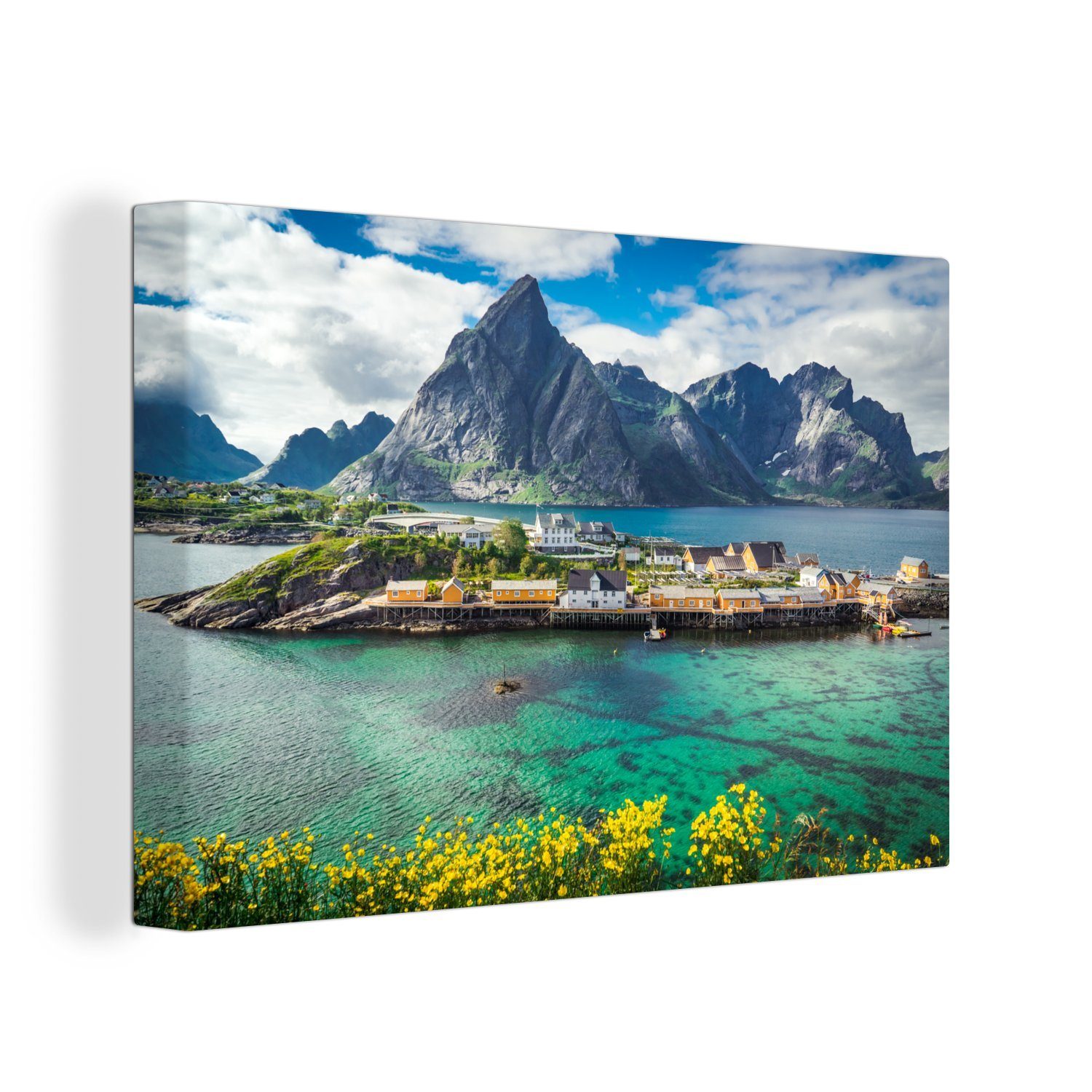 OneMillionCanvasses® Leinwandbild Lofoten-Inseln, Leinwandbilder, St), 30x20 Norwegen, Wandbild Aufhängefertig, (1 Wanddeko, cm