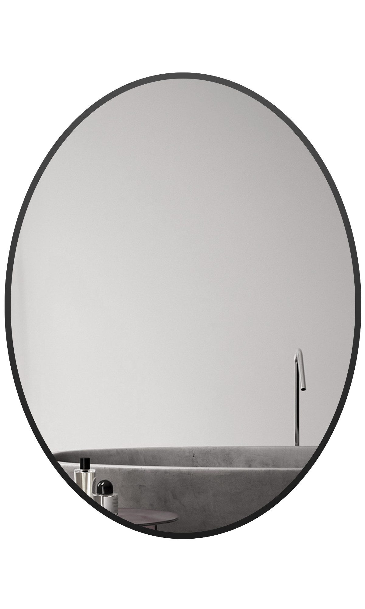 Boromal Badspiegel Rund Schwarz Oval 50x70 günstig online kaufen