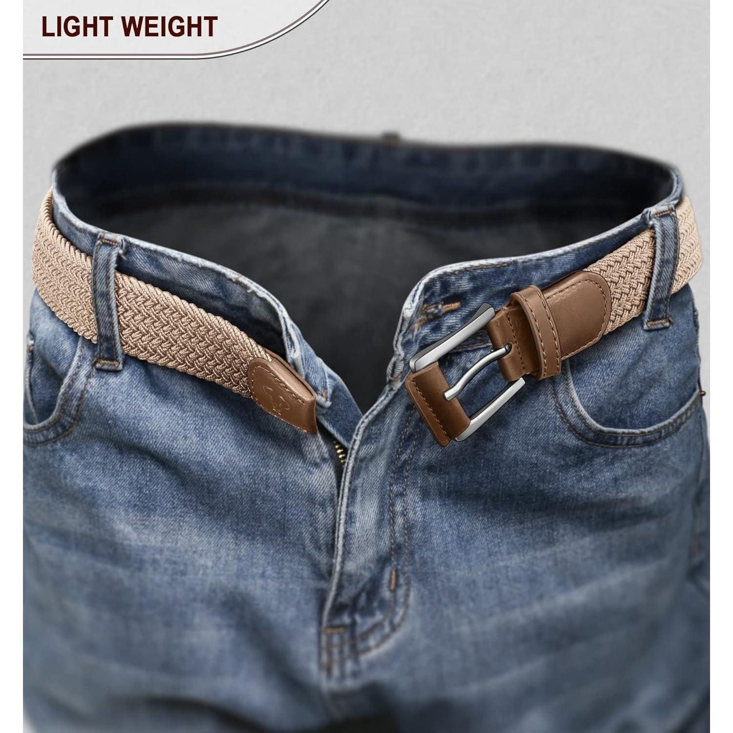 LuxusKollektion Flechtgürtel Herren Flechtgürtel Stretchgürtel Geflochten Stoff elastischer