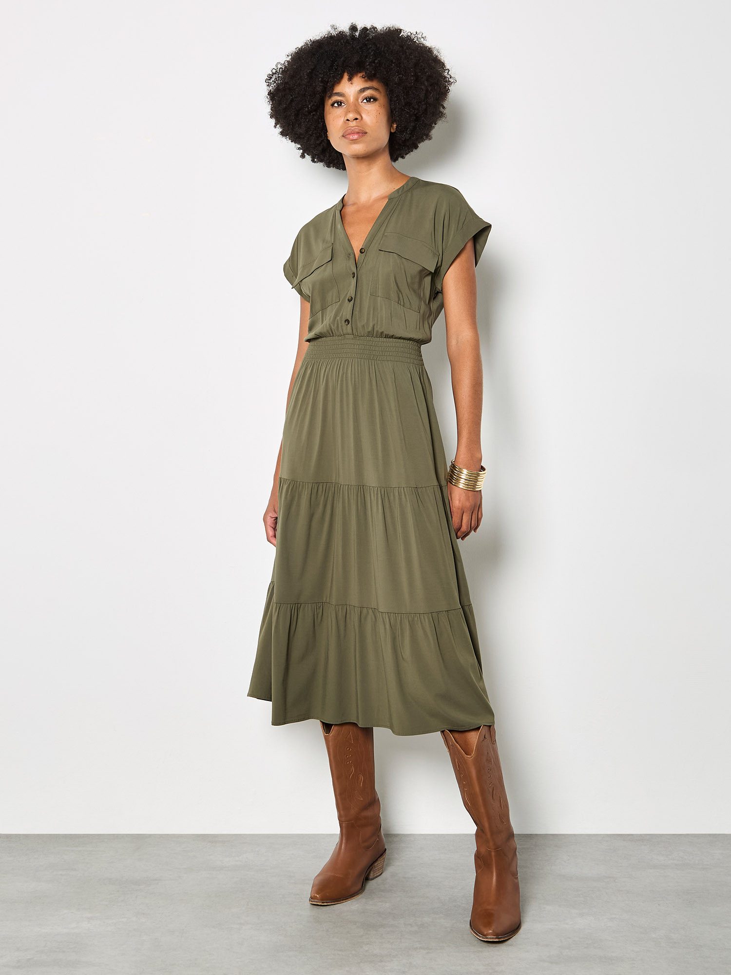 Midikleid Utility-Midaxi-Kleid
