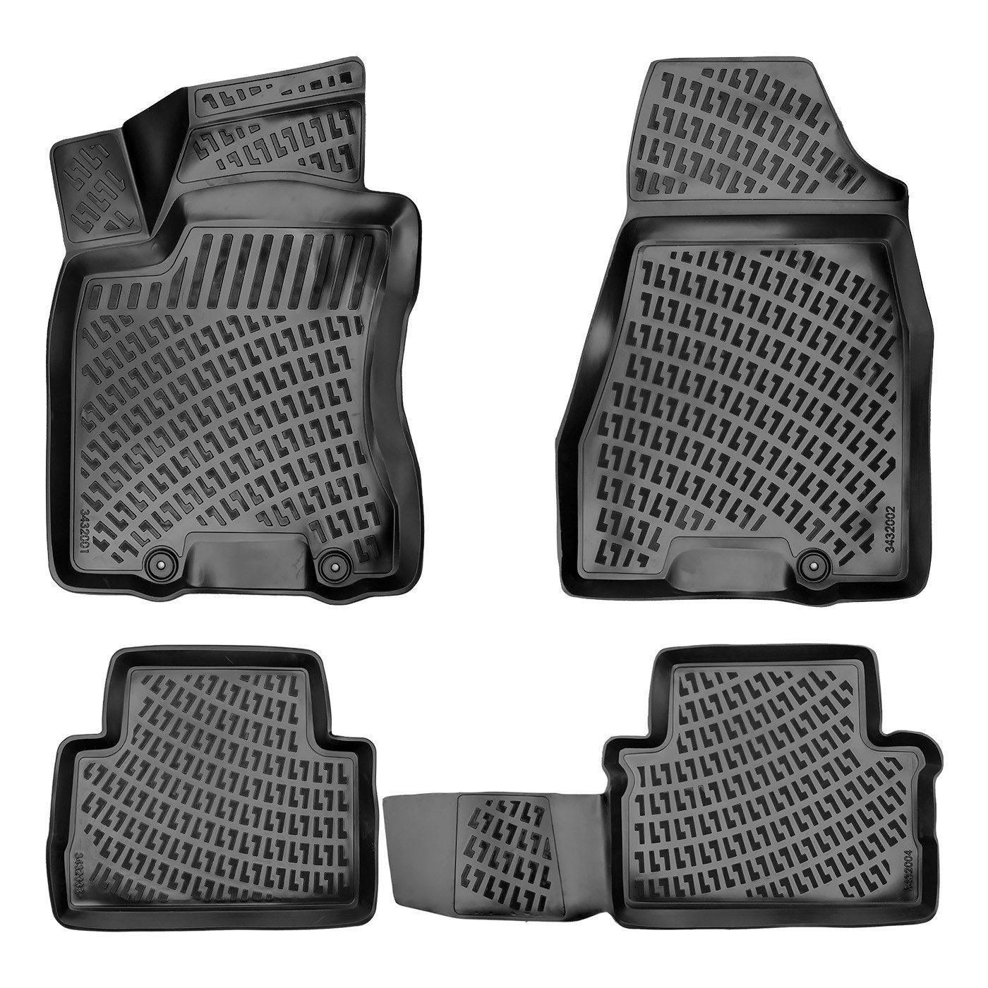 Trimak Passform-Fußmatten Oder Kofferraumwanne Oder Set für Nissan X-Trail, Nissan X-Trail 2. Gen. 2007-2013 Gummimatten Auto TPE Allwetter