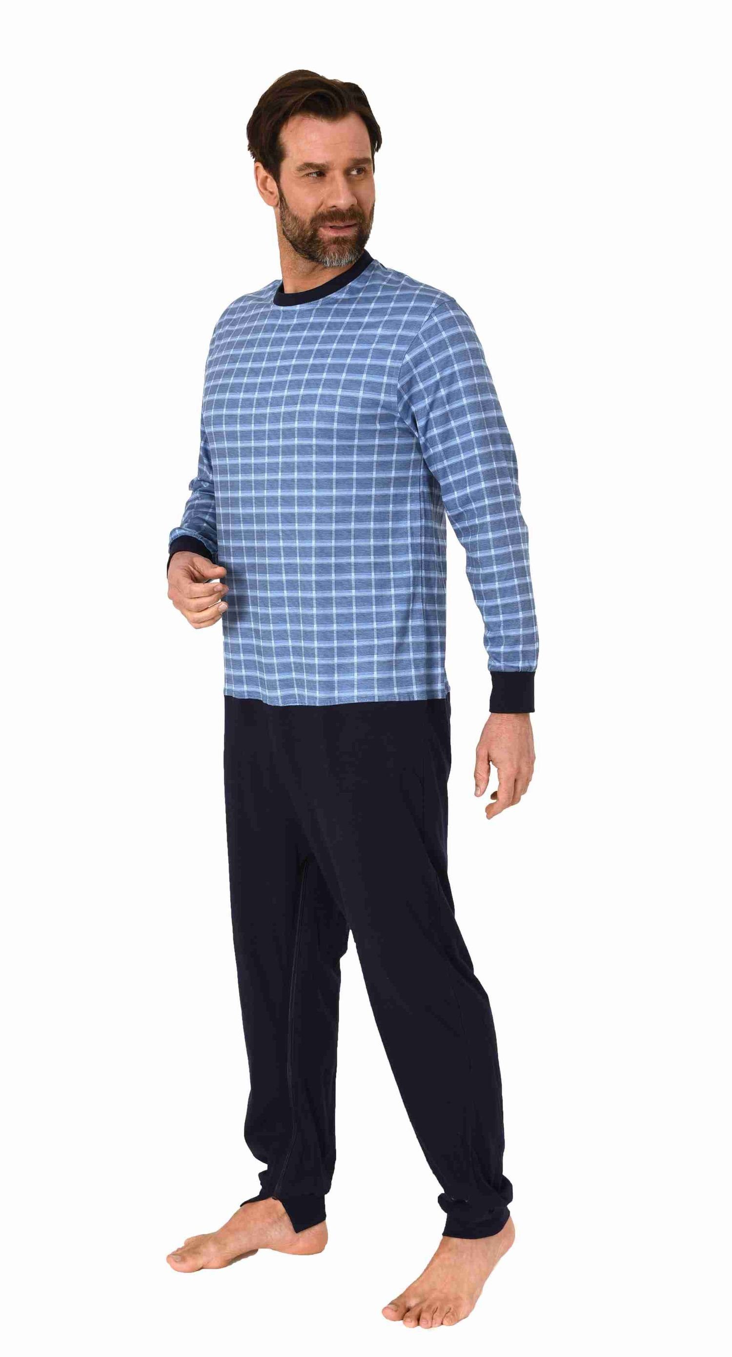 Normann Care Pyjama Herren Pflegeoverall langarm mit Reissverschluss am Rüc günstig online kaufen