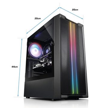 Kiebel Spectral Gaming-PC-Komplettsystem (24", AMD Ryzen 5 AMD Ryzen 5 5600X, RTX 3050, 16 GB RAM, 2000 GB HDD, 512 GB SSD, WLAN)