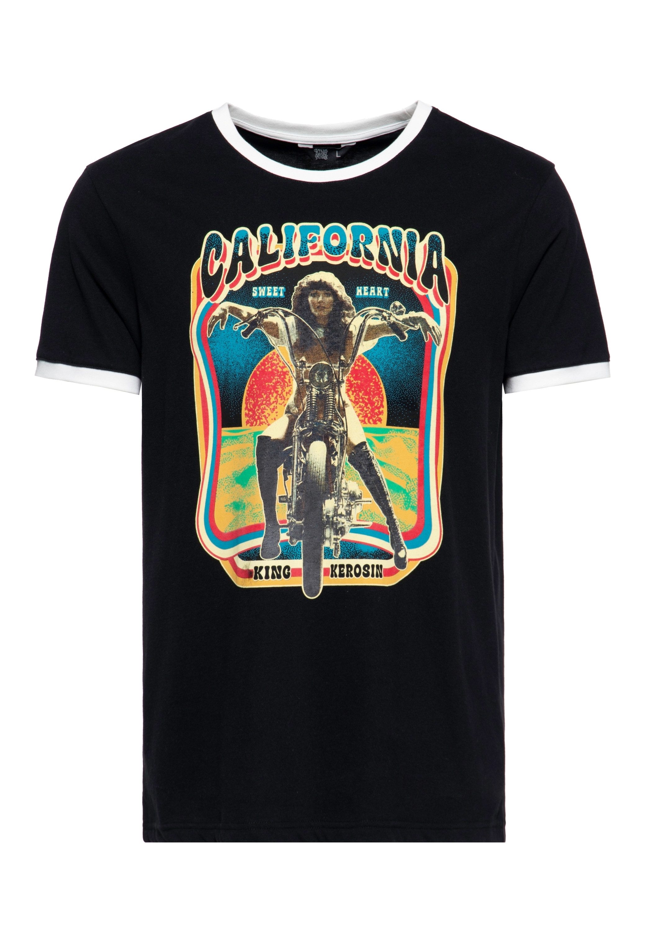 KingKerosin Print-Shirt Sweet Heart (1-tlg) mit 70s Style Motorrad Artwork