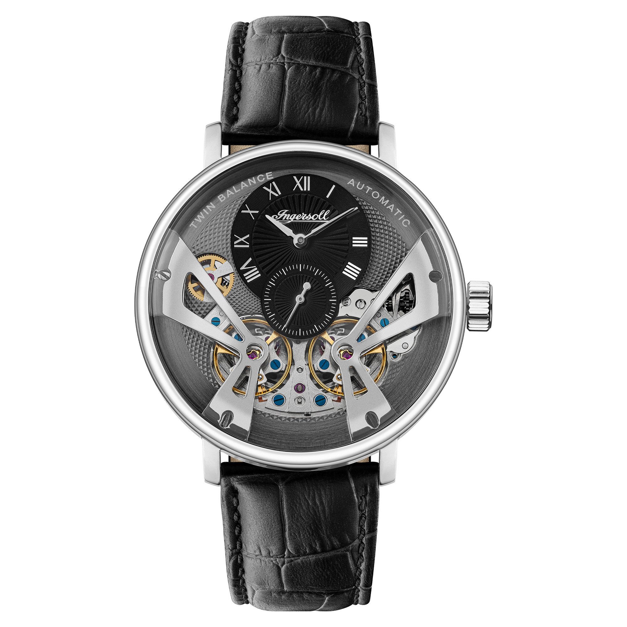 Ingersoll Automatikuhr The Tennessee I13103, Armbanduhr, Herrenuhr, Mechanische Uhr, Lederarmband, analog