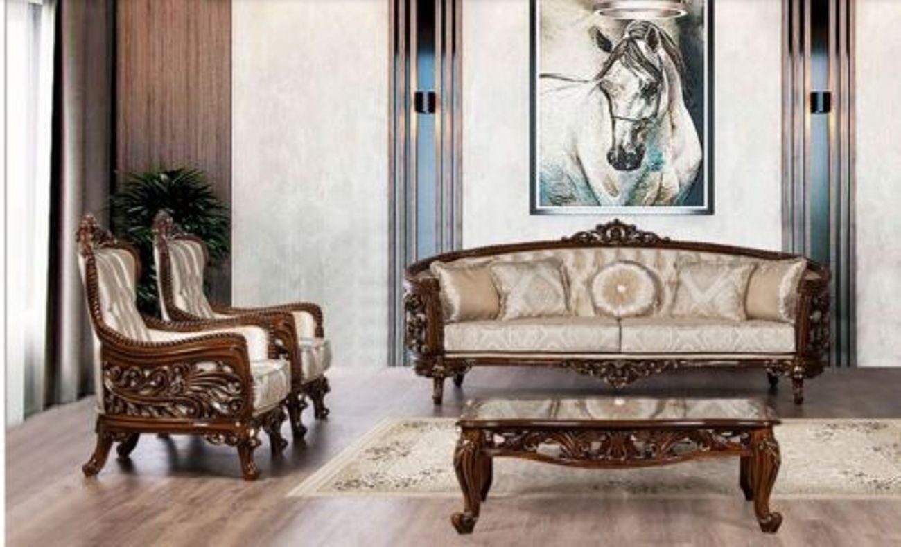 JVmoebel Wohnzimmer-Set, Luxus Sofagarnitur 3+1+1 Sitzer Couchtisch Gruppe Sofa Sessel Sofas