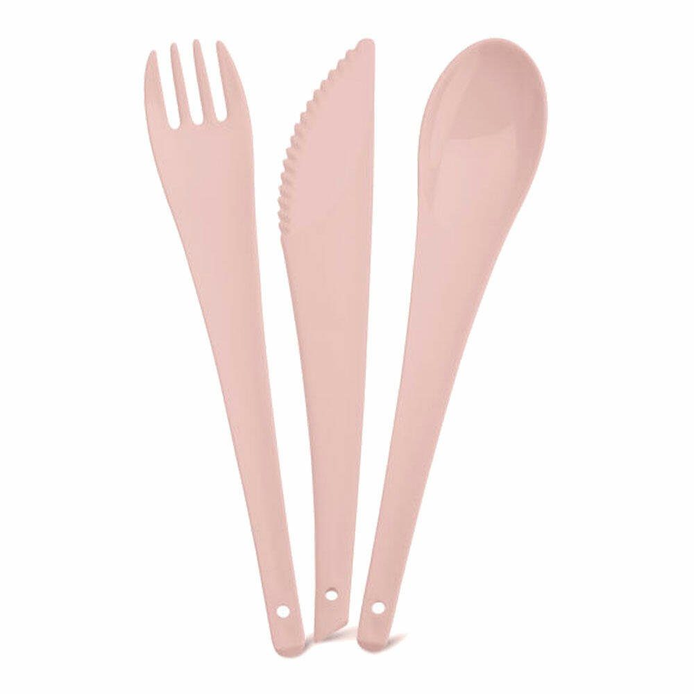 KOZIOL Besteck-Set Rio 3-tlg. Powder Pink (3-tlg), Kunststoff, ideal für draußen