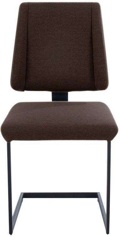 Gestell Sitzkomfort schwarz mit (1 Metall und K+W Komfort Freischwinger Struktur, Longbeach Abstandshalter & Wohnen St), dunkelbraun in