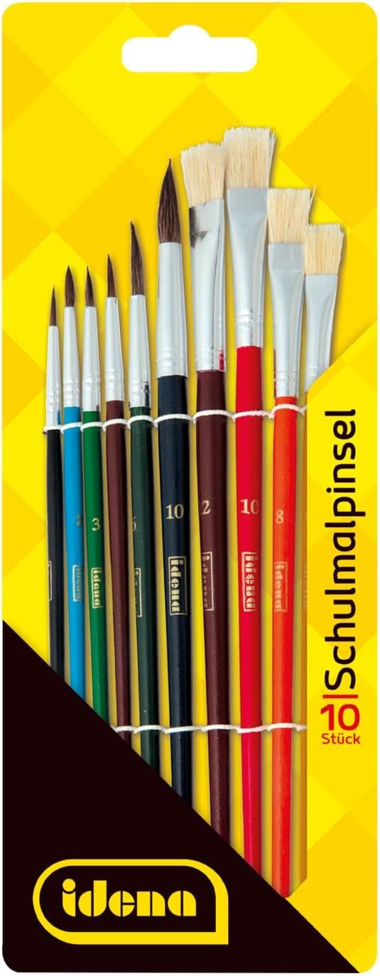 Idena Spiel Idena Premium Schulpinsel-Set - 10 professionelle Пензлики aus FSC-zerti