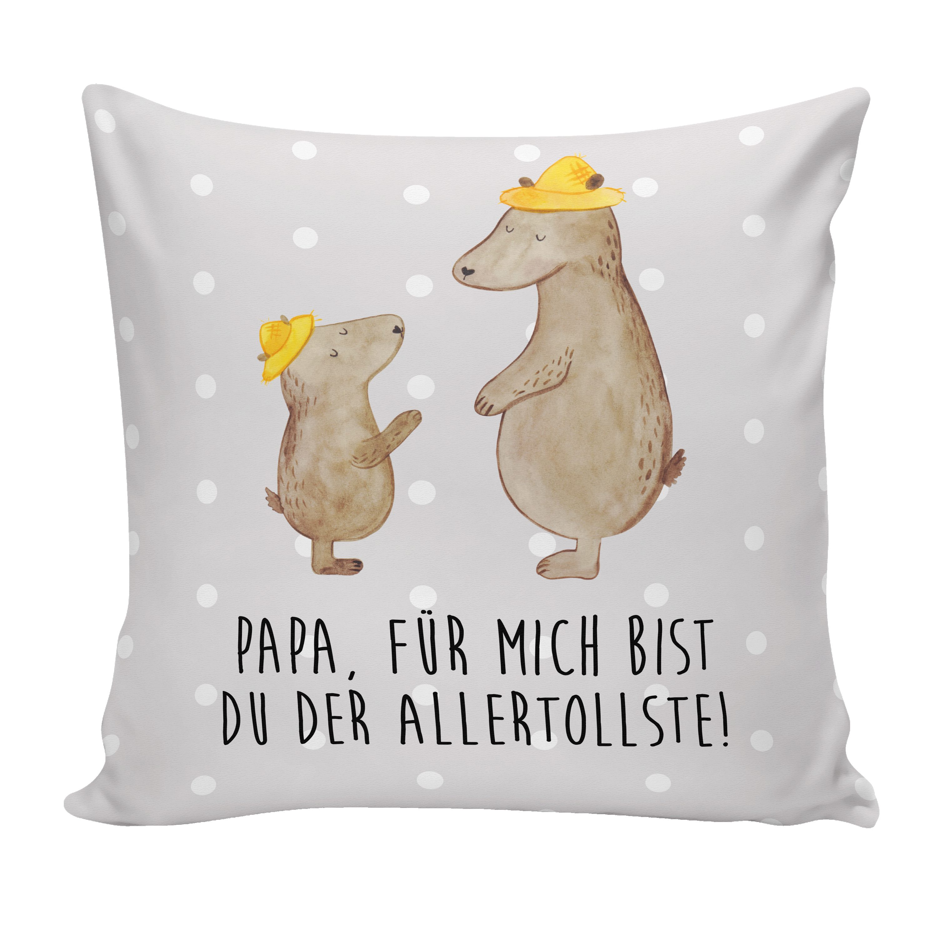Mr. & Mrs. Panda Dekokissen Papa, Grau Hut Schweste - mit Geschenk, Pastell bester - Vater, Bären