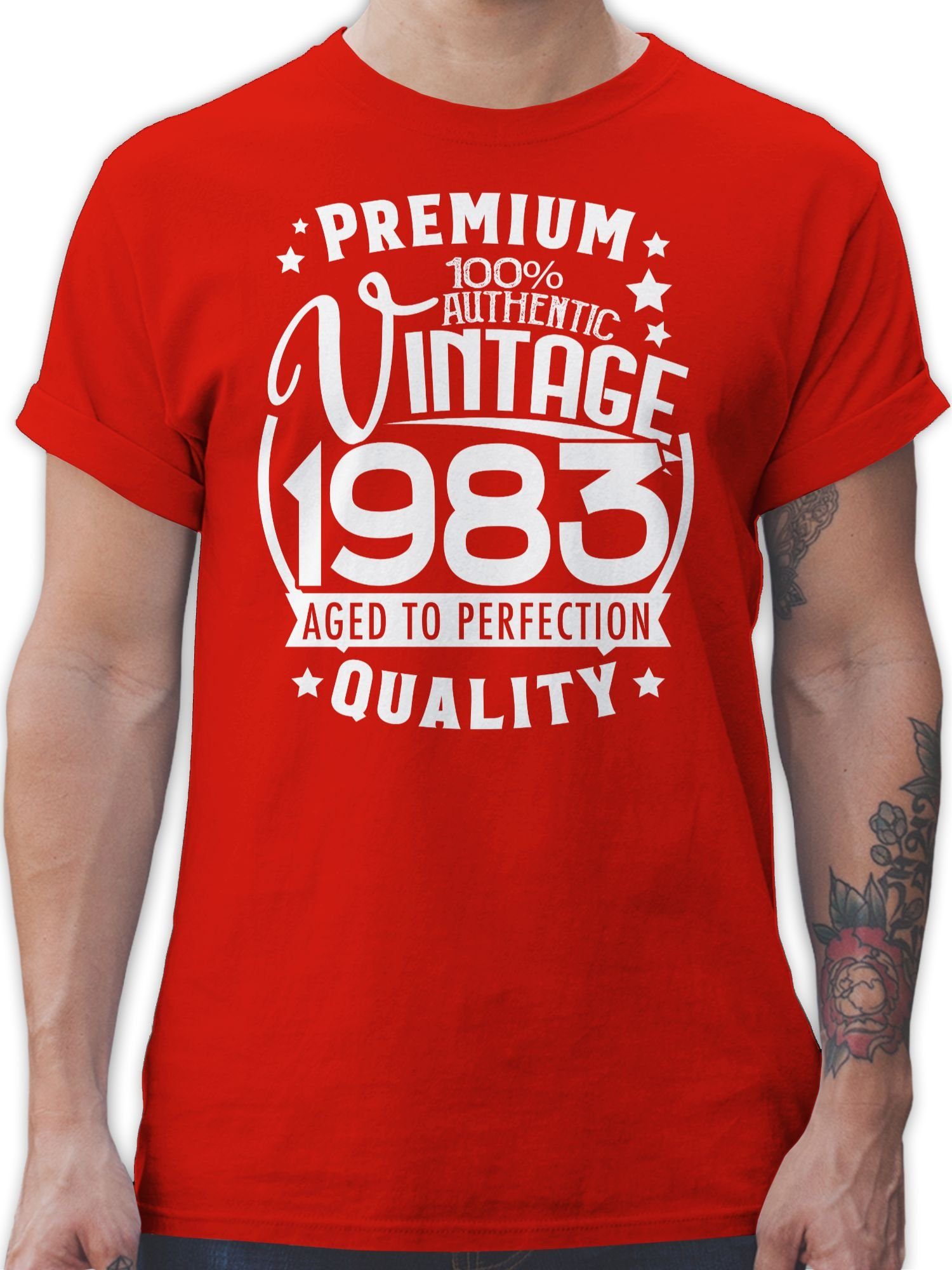 Shirtracer T-Shirt Vintage 1983 Vierzigster weiß - 40. Geburtstag - Herren  Premium T-Shirt 40 geburtstag männer shirt - 40er tshirt