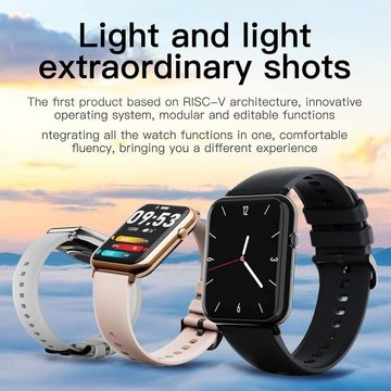 findtime Smartwatch (1,69 Zoll, Android, iOS), Sportuhr Pulsuhr mit Blutdruckmessung,Fitness Tracker Schlafanalyse