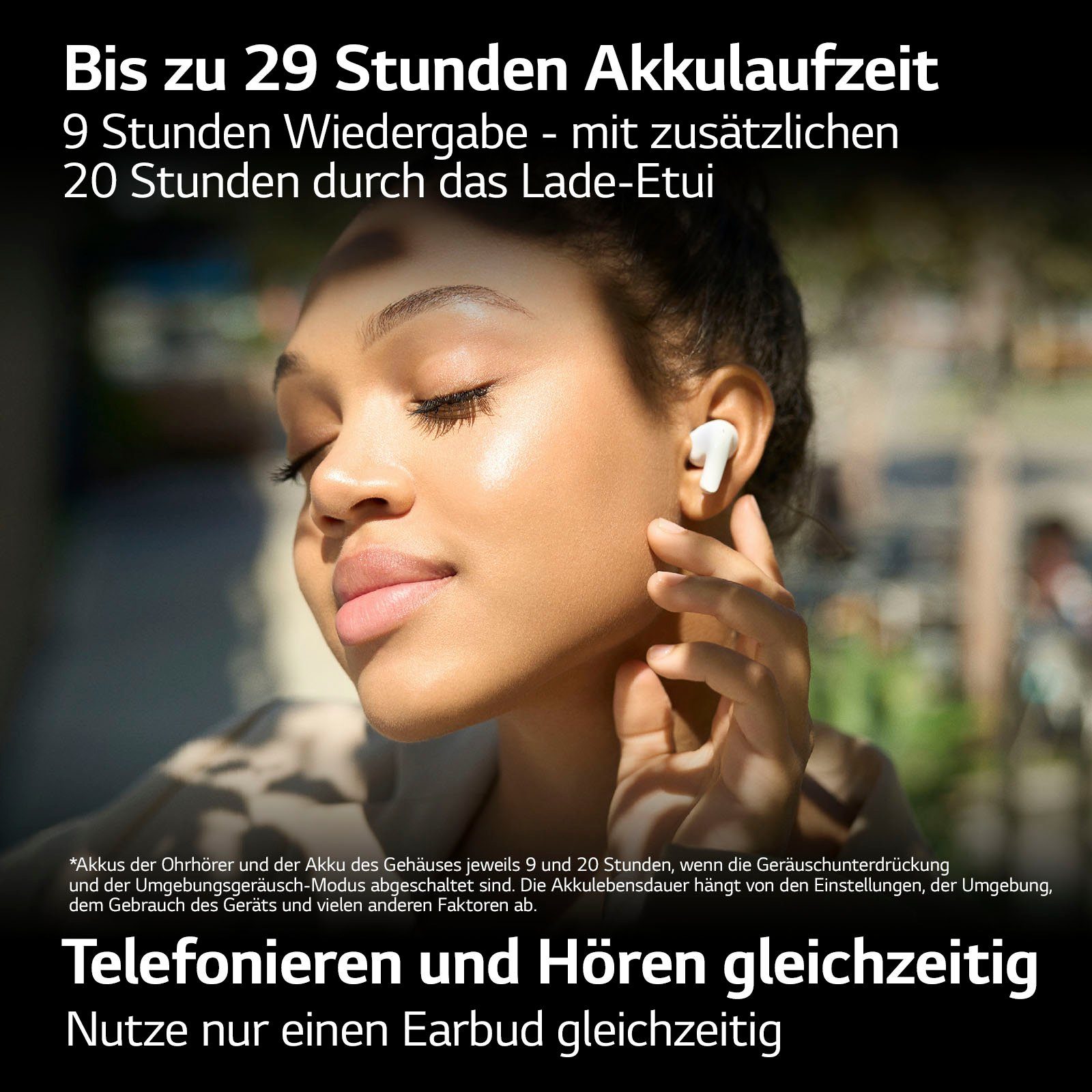 Free DT60Q wireless Schwarz LG TONE In-Ear-Kopfhörer