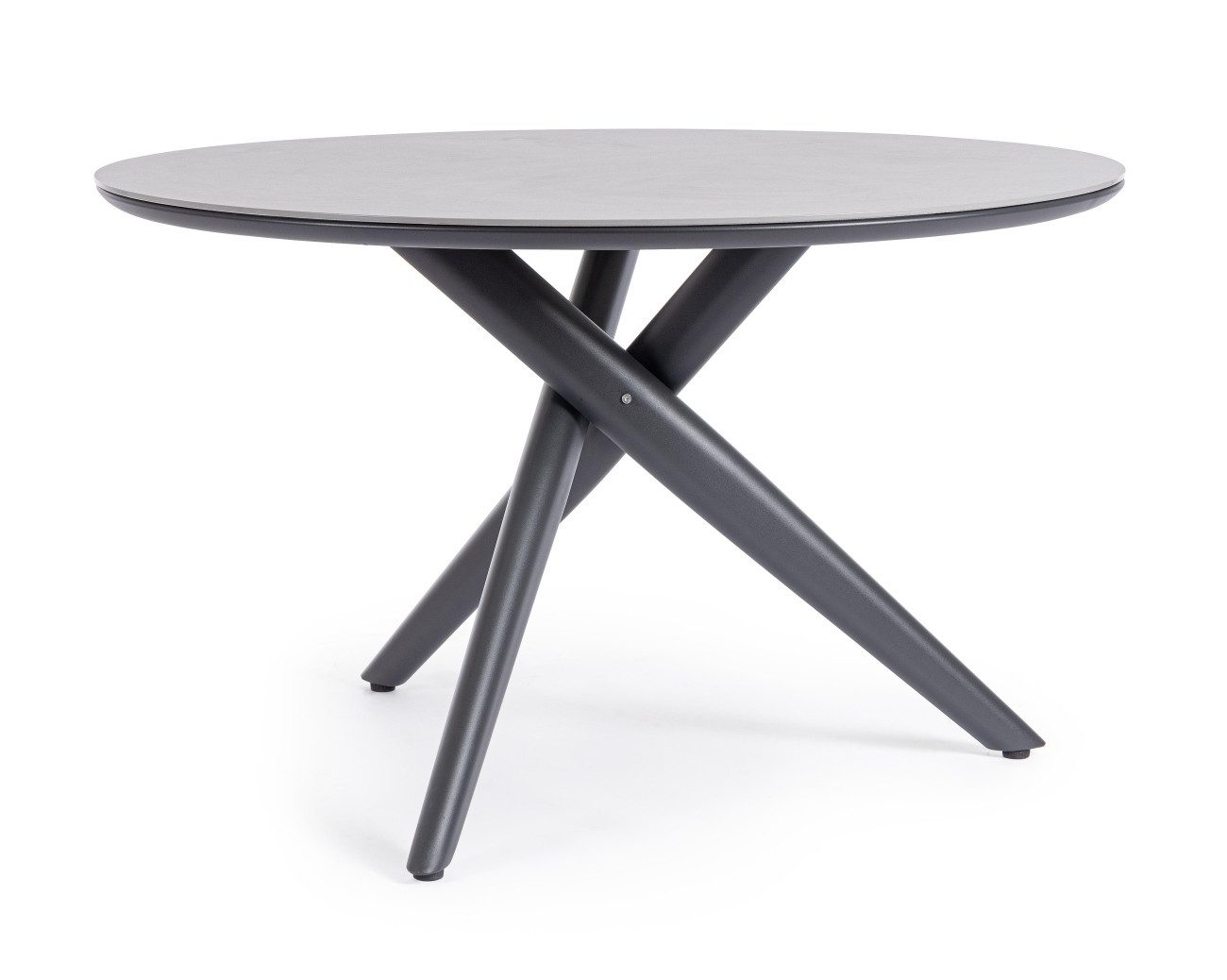 Bizzotto Esstisch Julian aus Aluminium Ø 120 cm, Anthrazit, Geeignet für 4-6 Personen