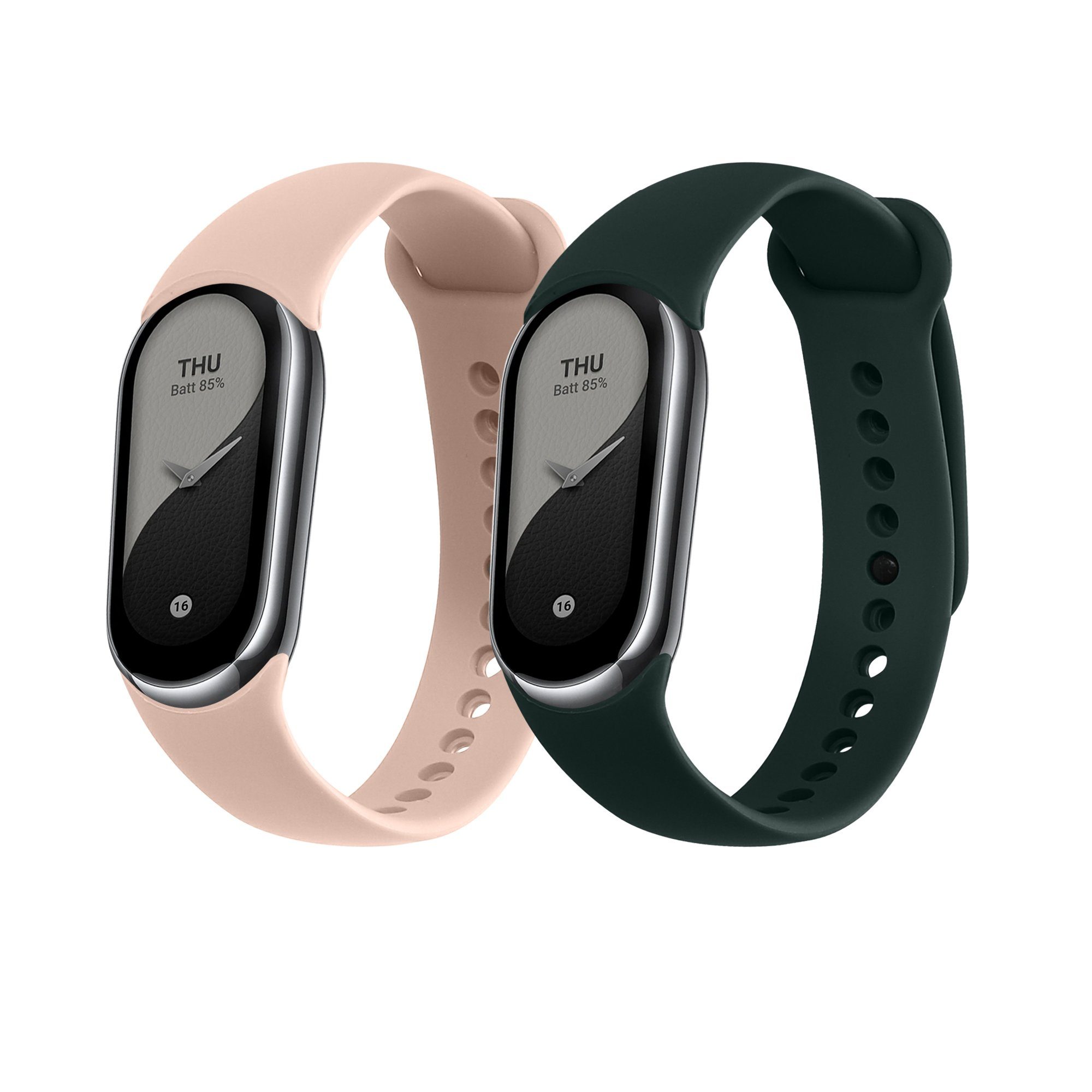 kwmobile Uhrenarmband 2x Uhrenarmband für Xiaomi Mi Band 10 / Mi Band 9 / 8 Armband, Fitnesstracker Band Set aus TPU Silikon - Ersatzarmband Smartwatch