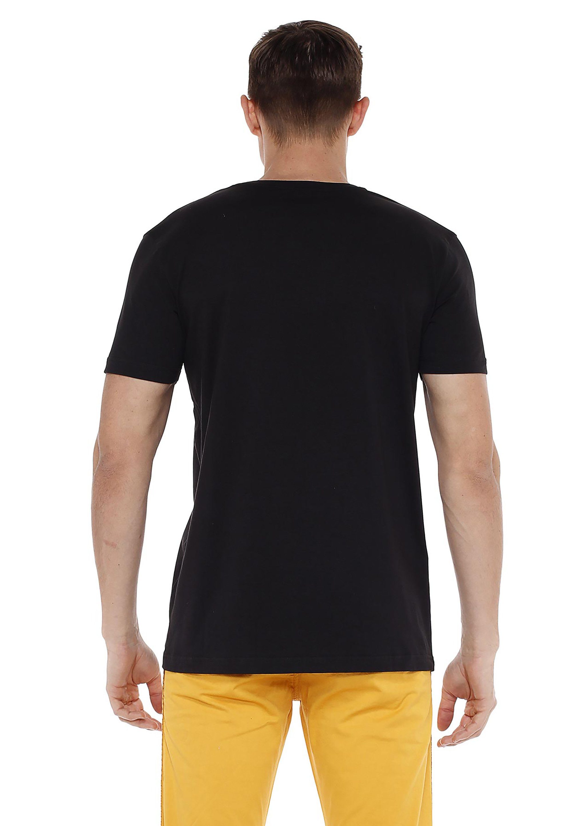 Cipo & schwarz T-Shirt Baxx Prägedruck mit