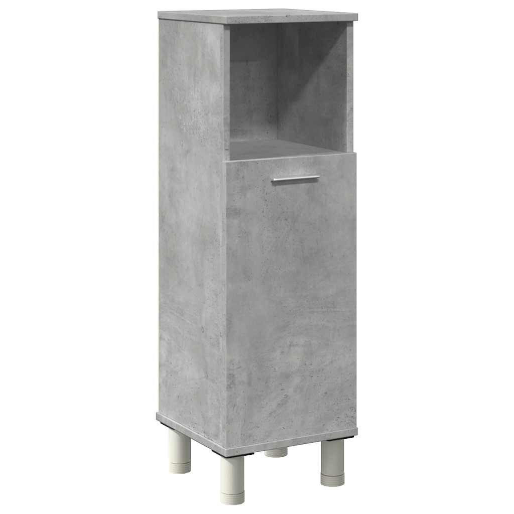 vidaXL Badezimmer-Set Badezimmerschrank Betongrau 30x30x95 cm Holzwerkstoff, (1-St)