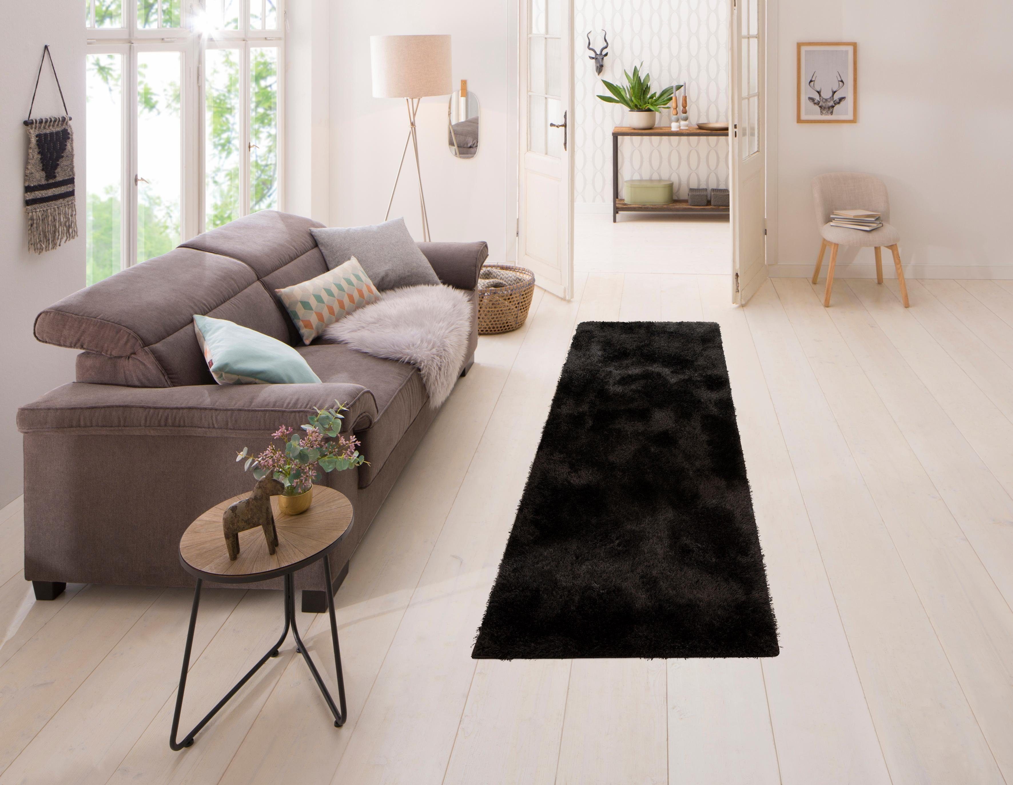 my home Hochflor-Läufer Malin, rechteckig, Höhe: günstig online kaufen