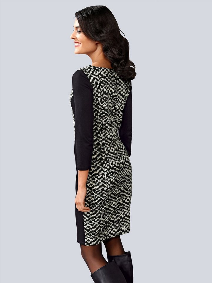 Alba Moda Kleid in strukturierter Sweatqualität in schwarz