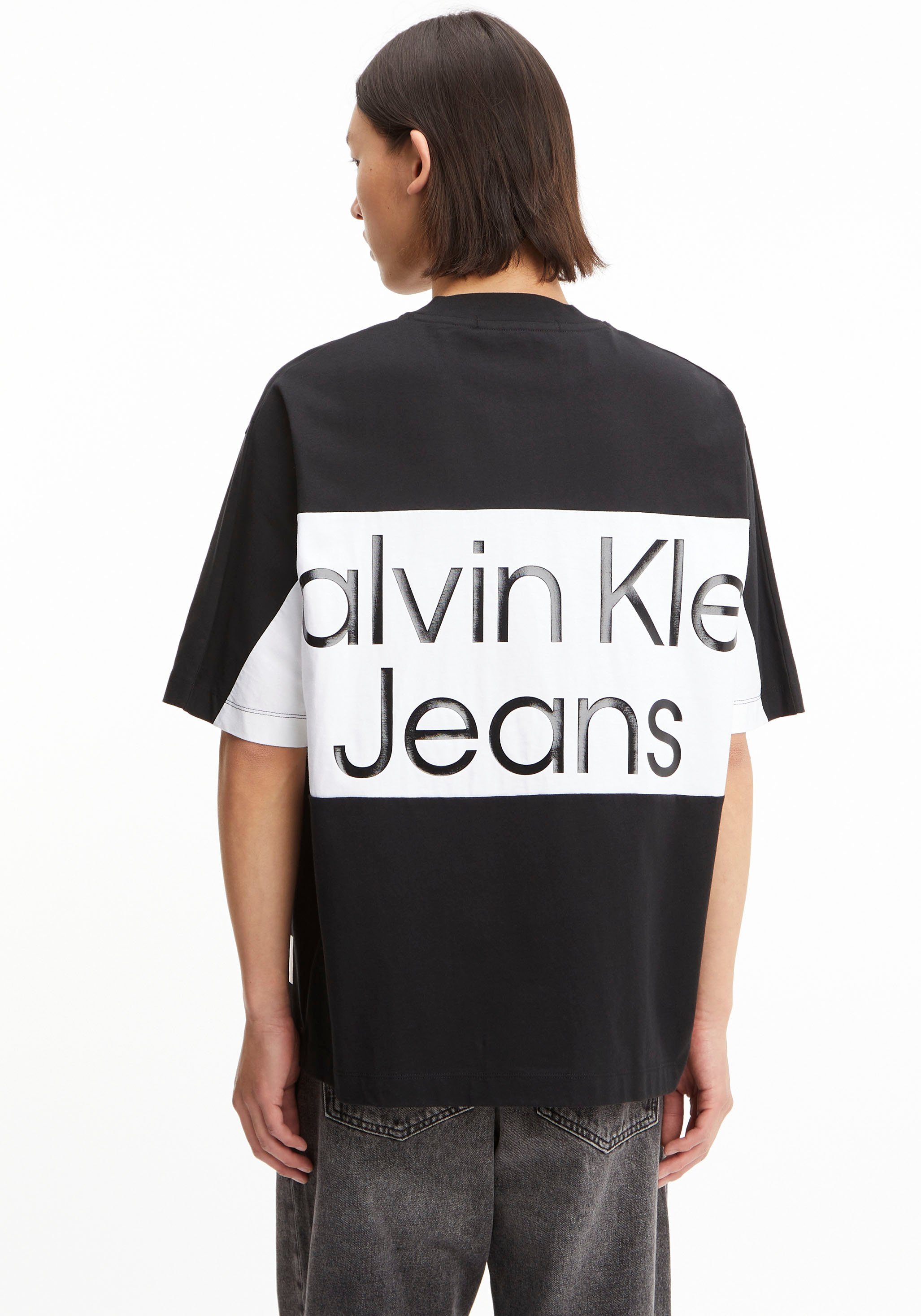 Calvin Klein Jeans mit Ck Rundhalsausschnitt BOLD T-Shirt TEE LOGO COLORBLOCK Black